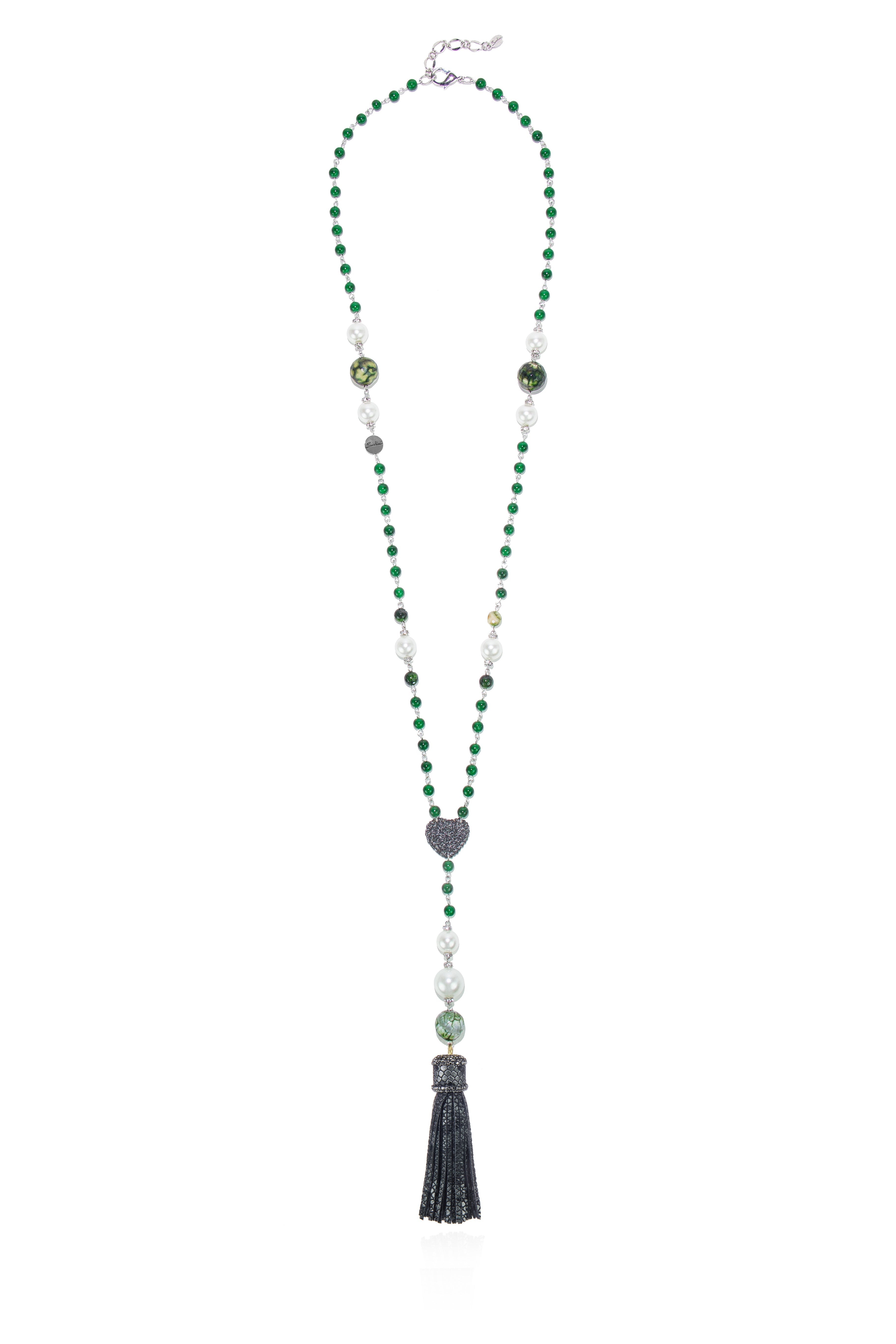 Lunga collana modello a Y Nirvana - Verde - Sodini Bijoux