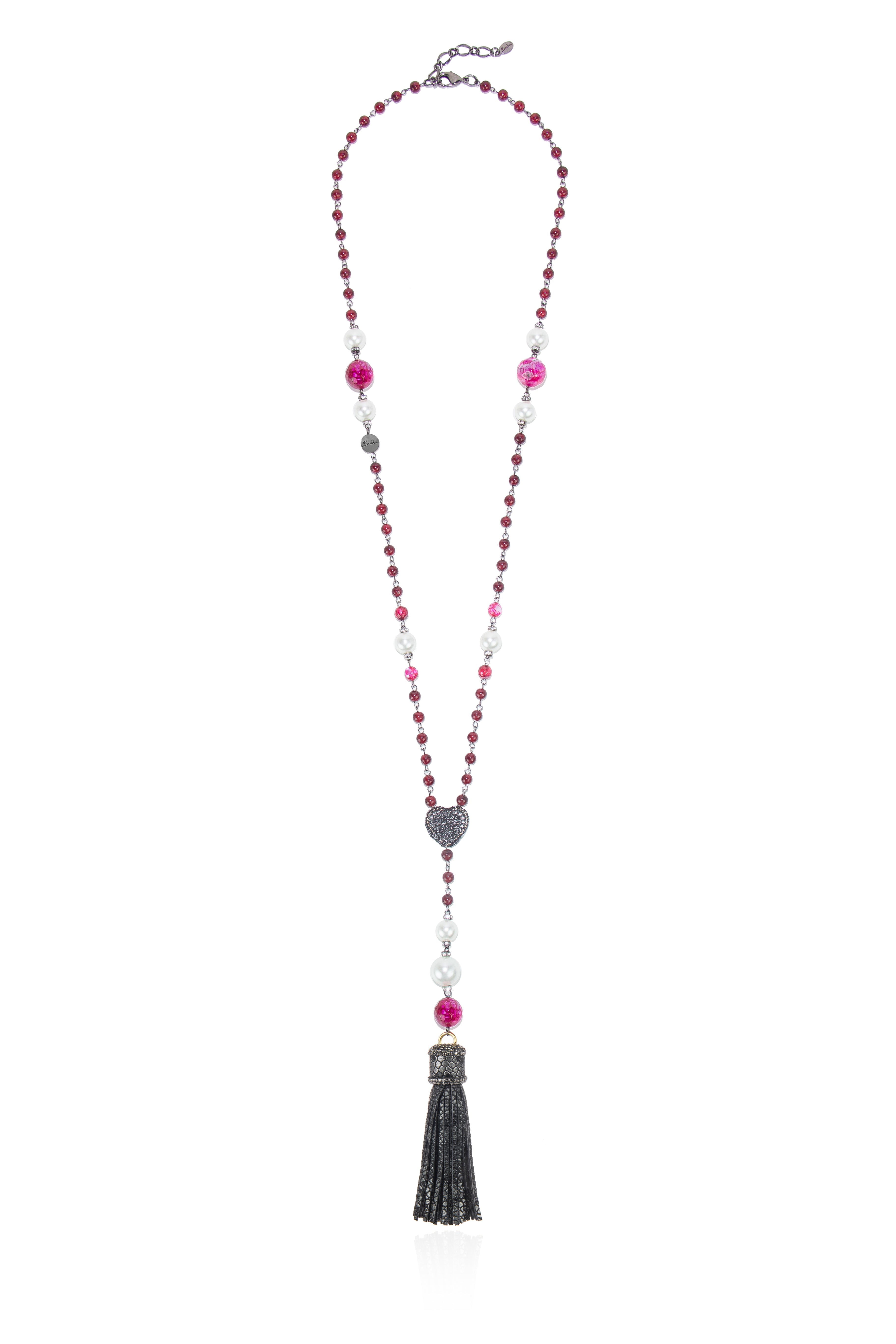 Lunga collana modello a Y Nirvana - Fucsia - Sodini Bijoux