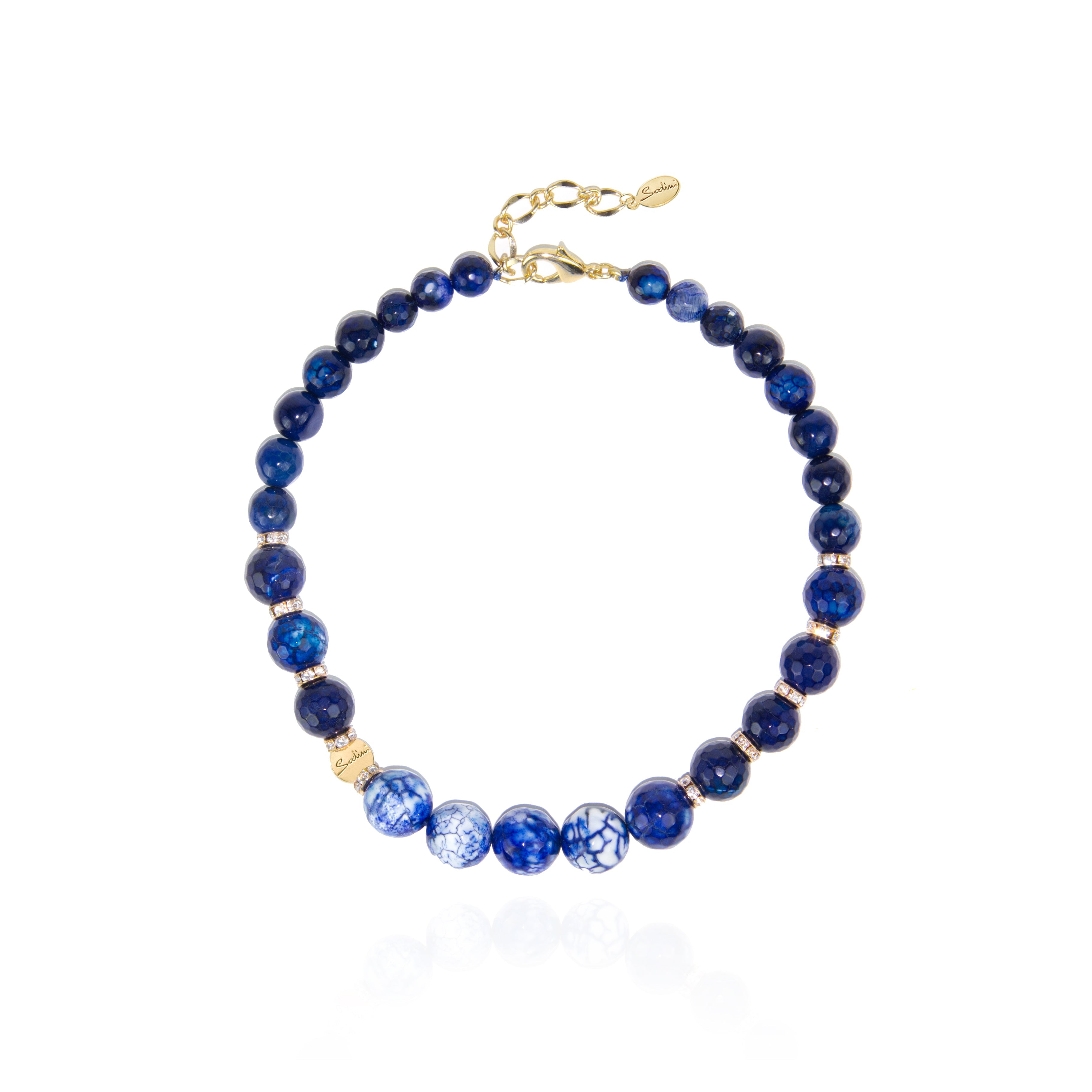 Girocollo in agata Nirvana - Blu - Sodini Bijoux