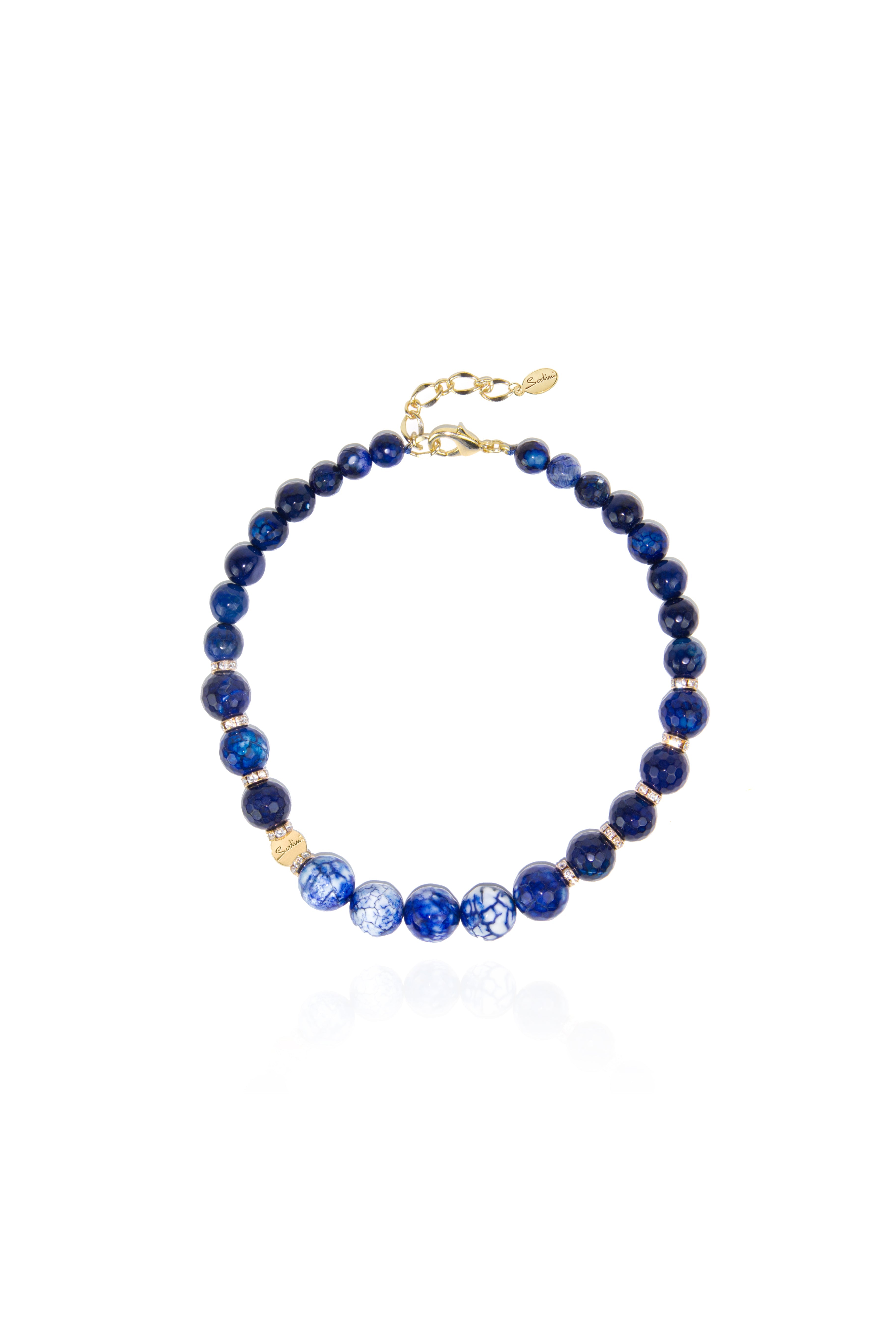 Girocollo in agata Nirvana - Blu - Sodini Bijoux