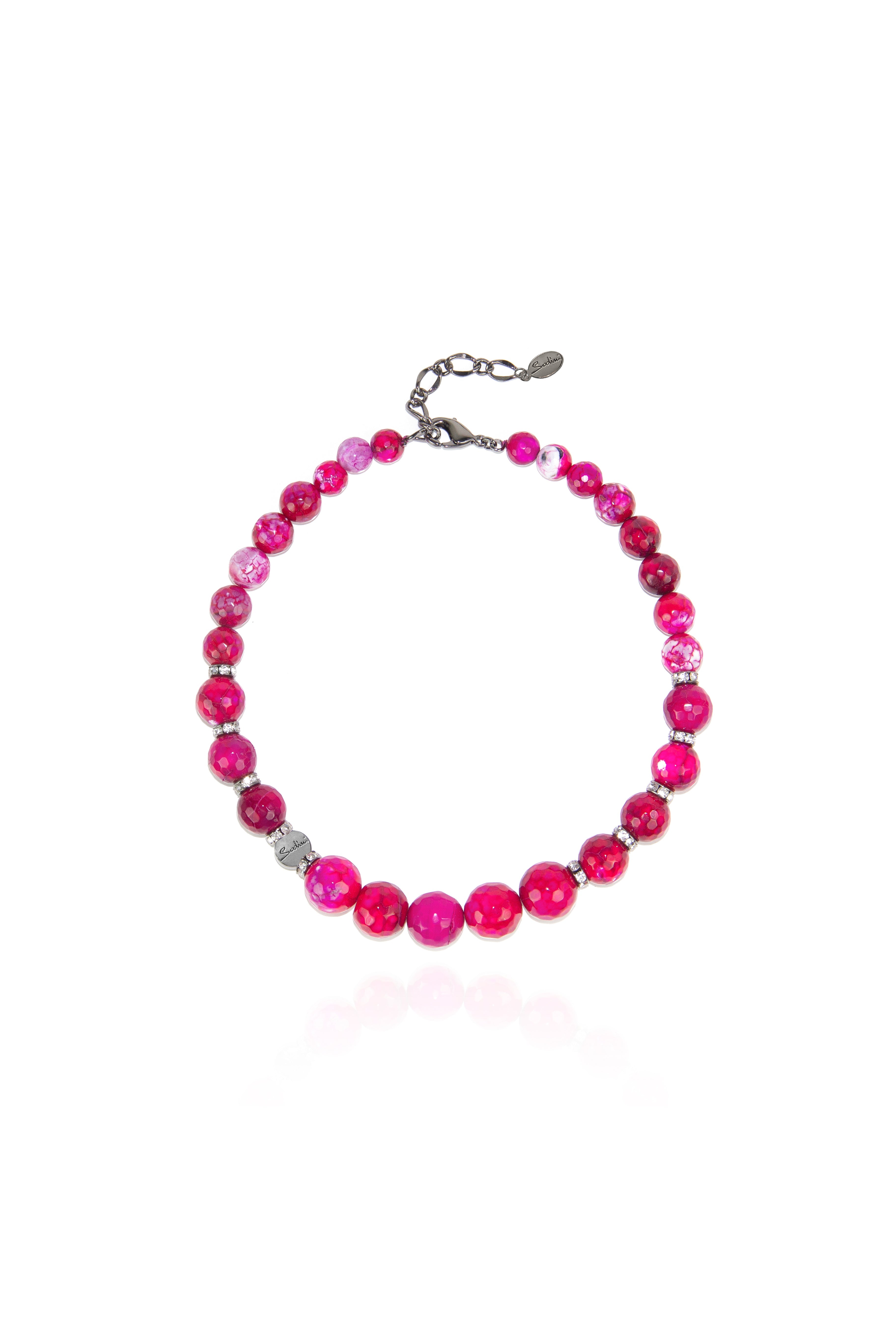 Girocollo in agata Nirvana - Fucsia - Sodini Bijoux
