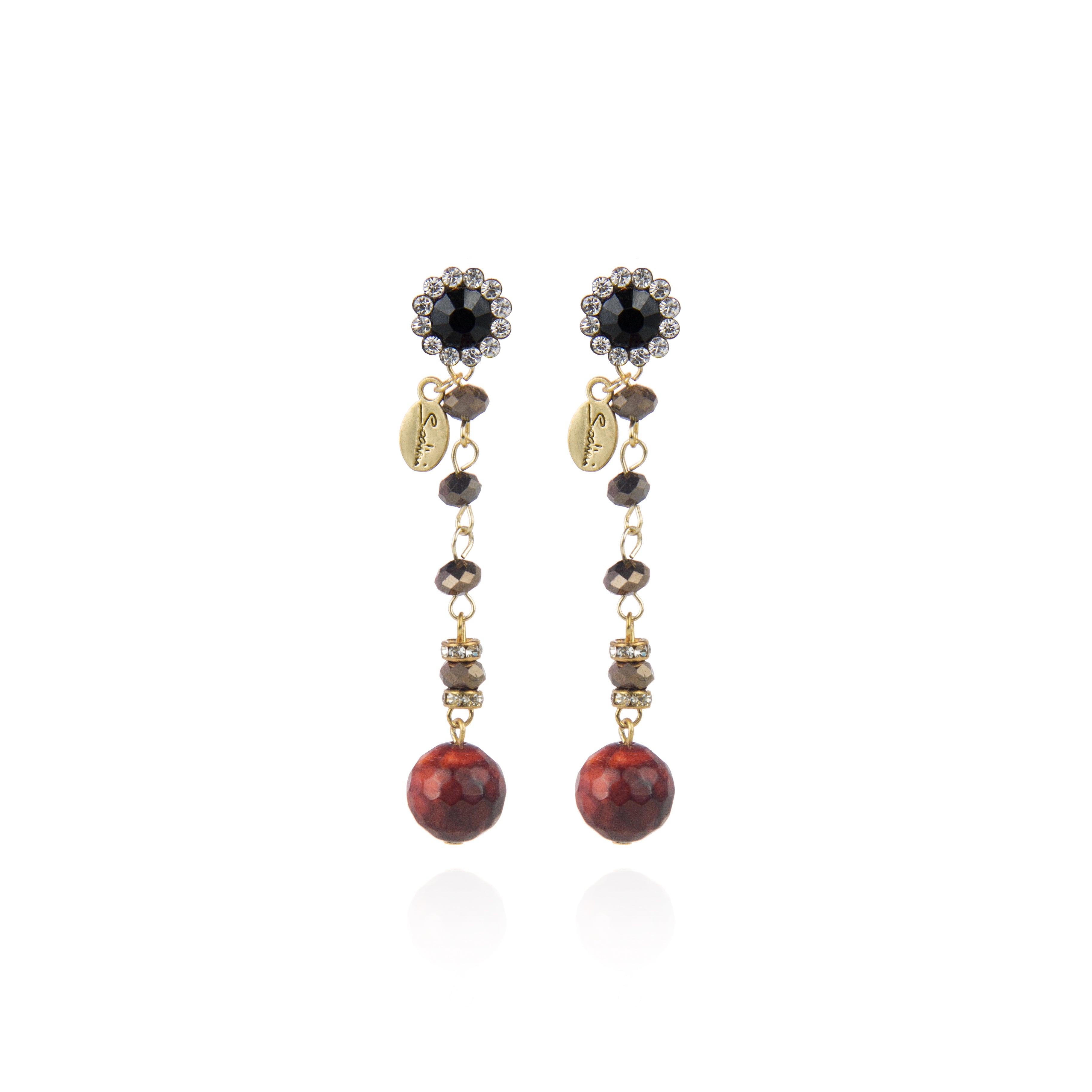 Orecchini con pendente Nirvana - Marrone - Sodini Bijoux