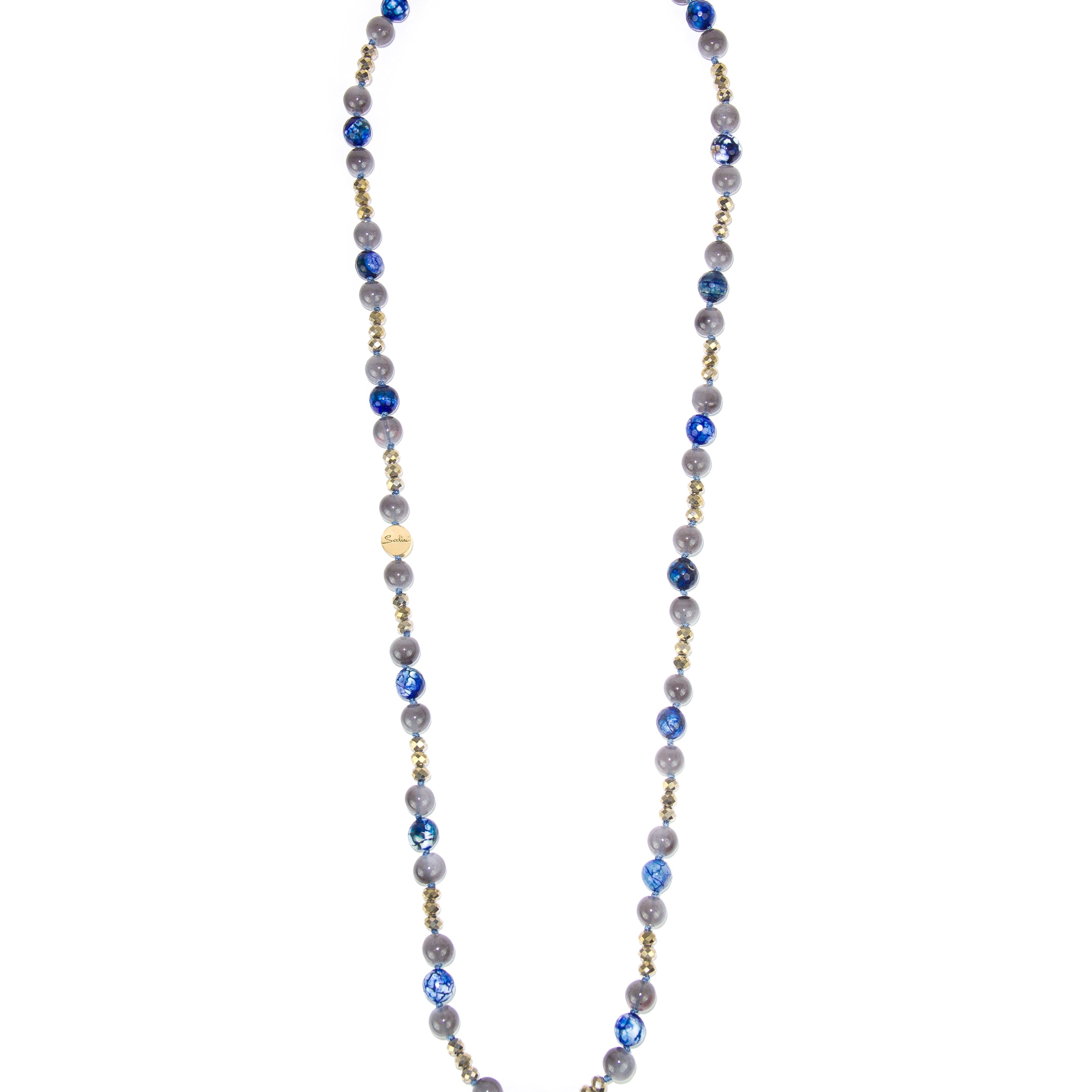 Collana in agata e cristalli Nirvana - Blu - Sodini Bijoux
