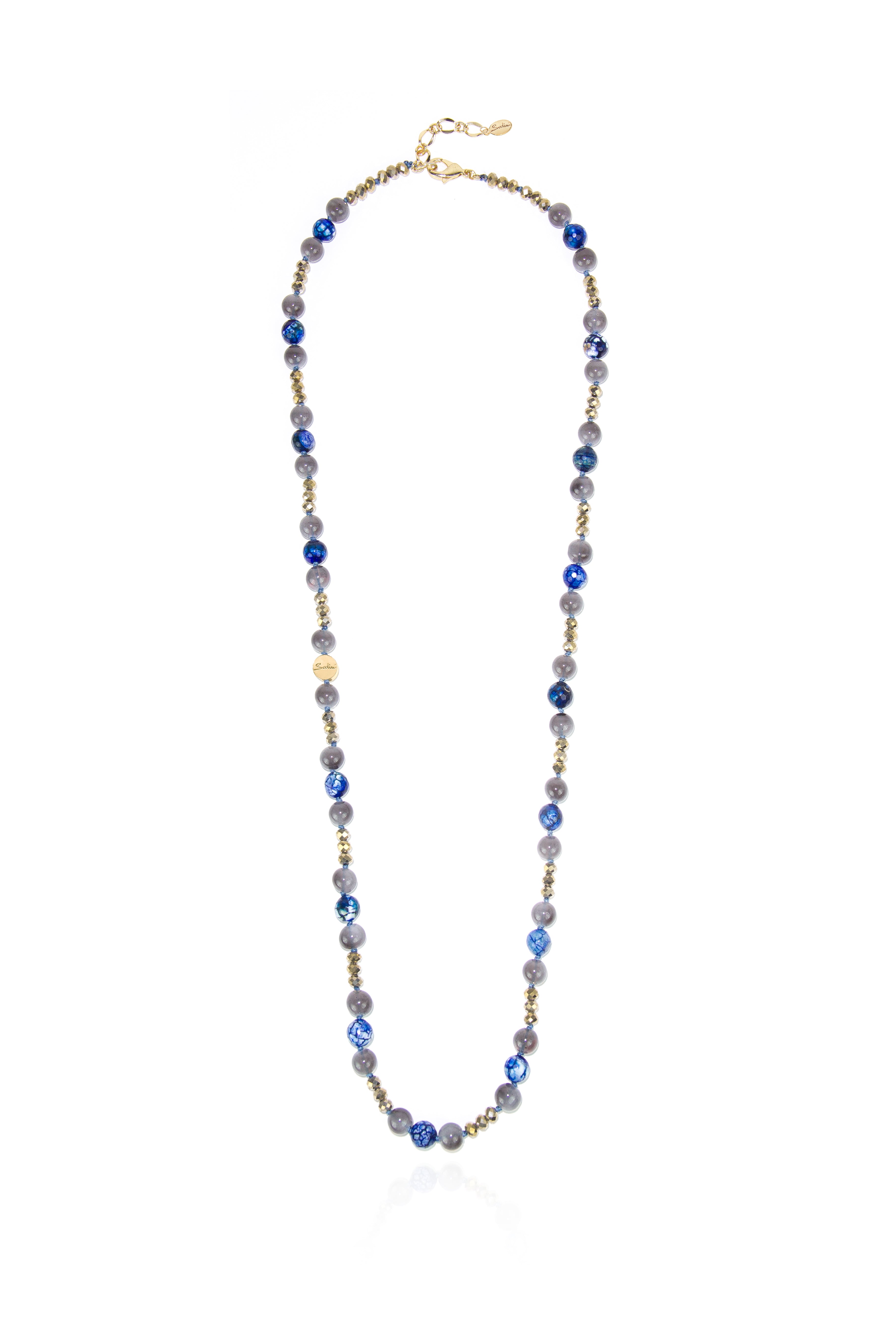 Collana in agata e cristalli Nirvana - Blu - Sodini Bijoux