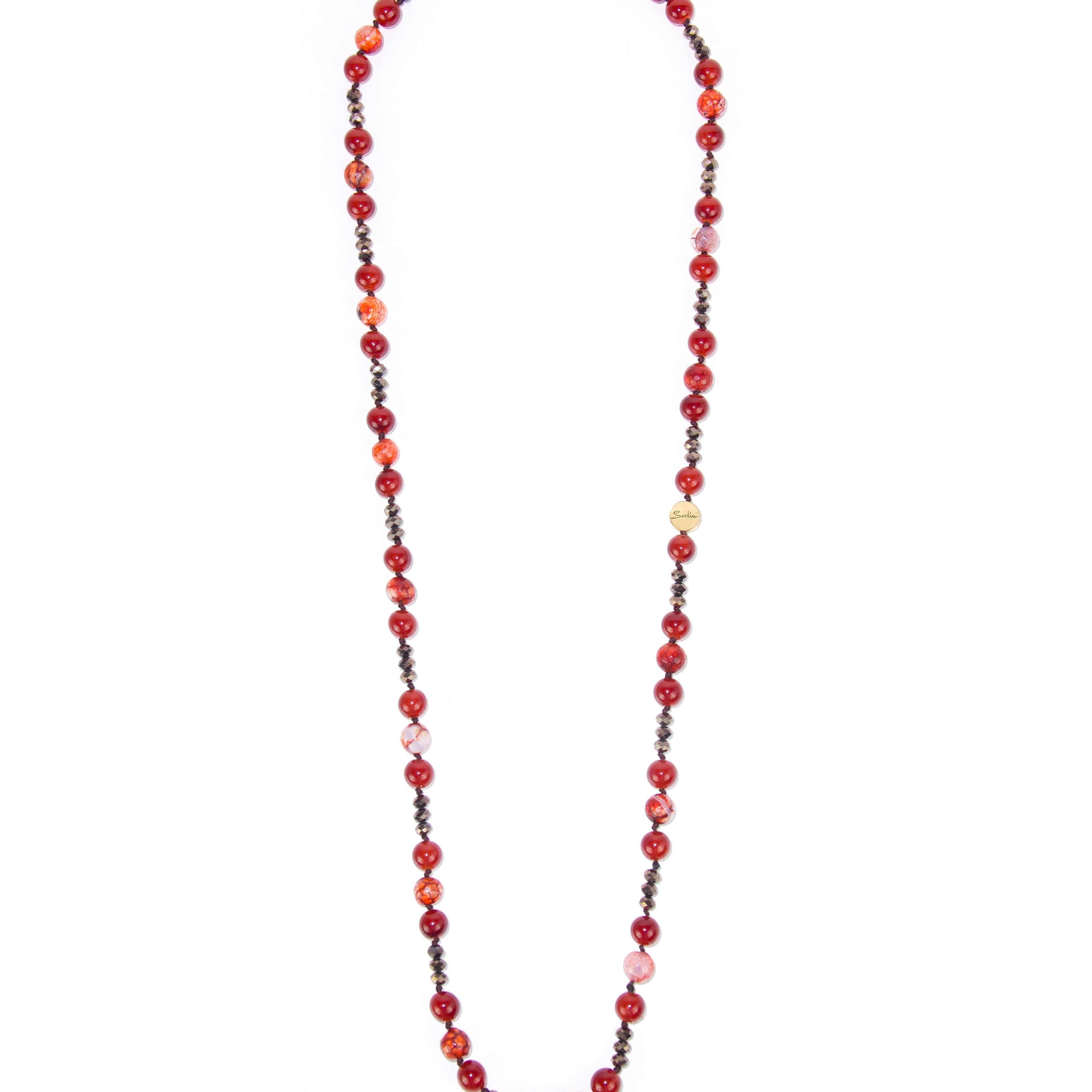 Collana in agata e cristalli Nirvana - Marrone - Sodini Bijoux