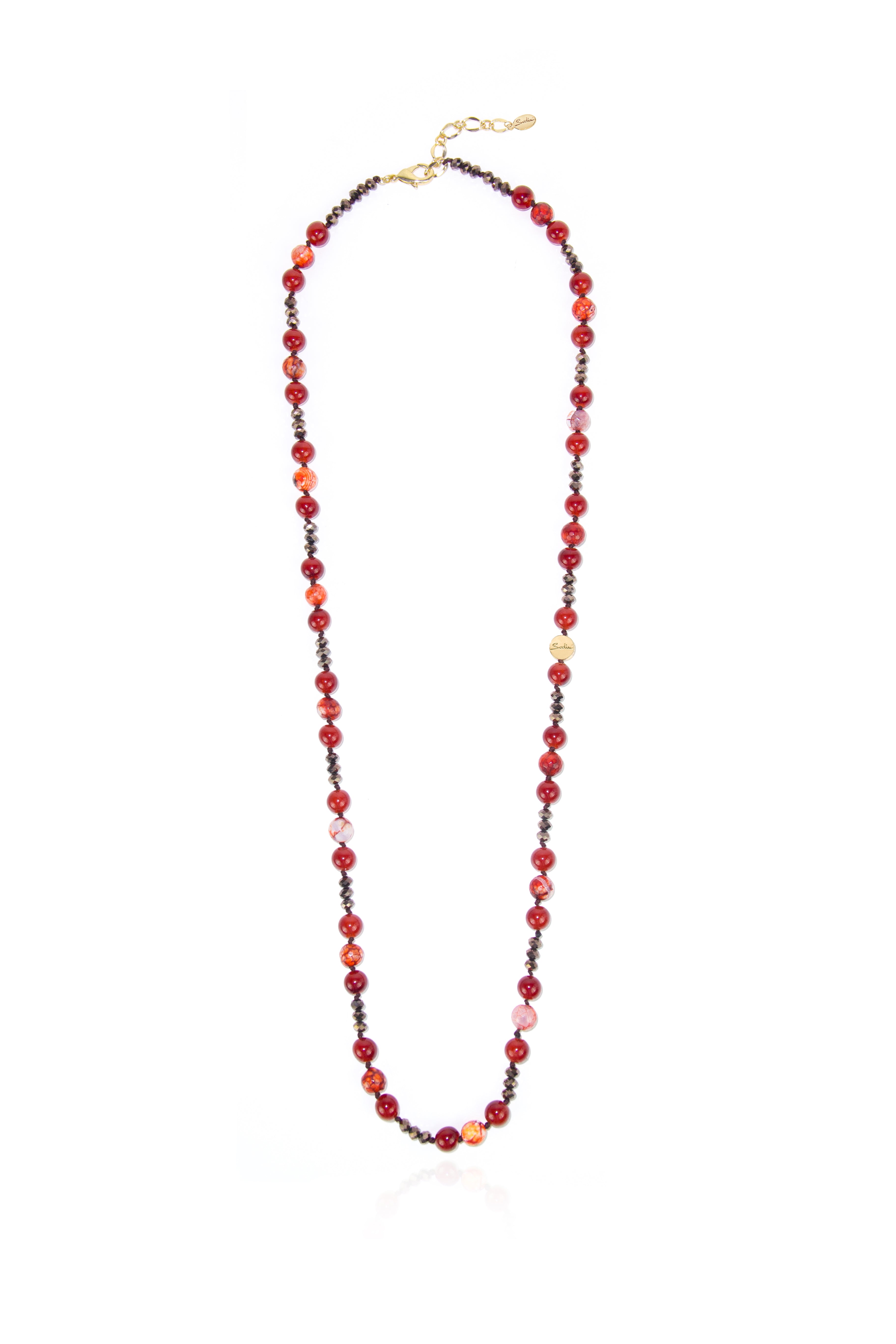 Collana in agata e cristalli Nirvana - Marrone - Sodini Bijoux