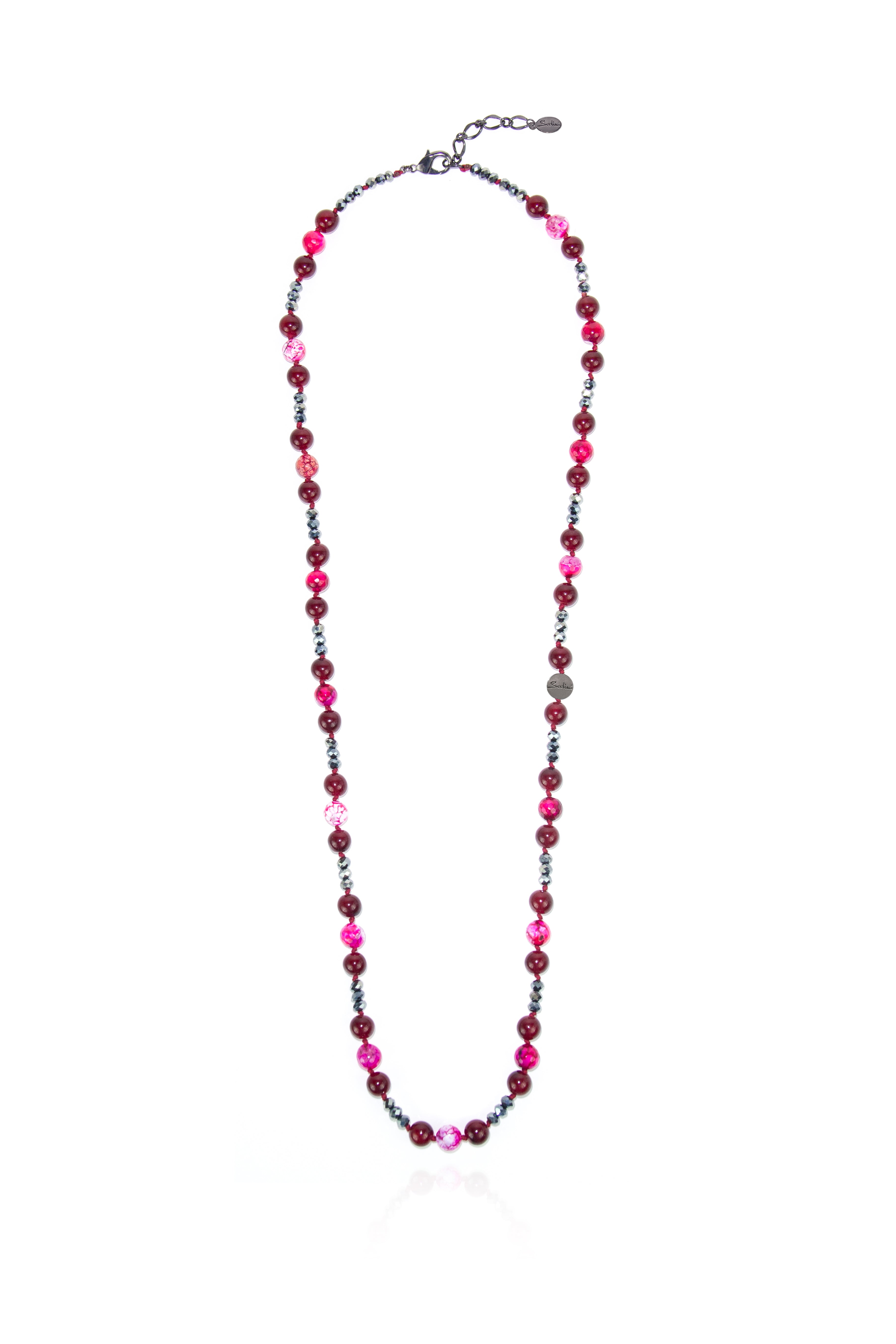 Collana in agata e cristalli Nirvana - Fucsia - Sodini Bijoux