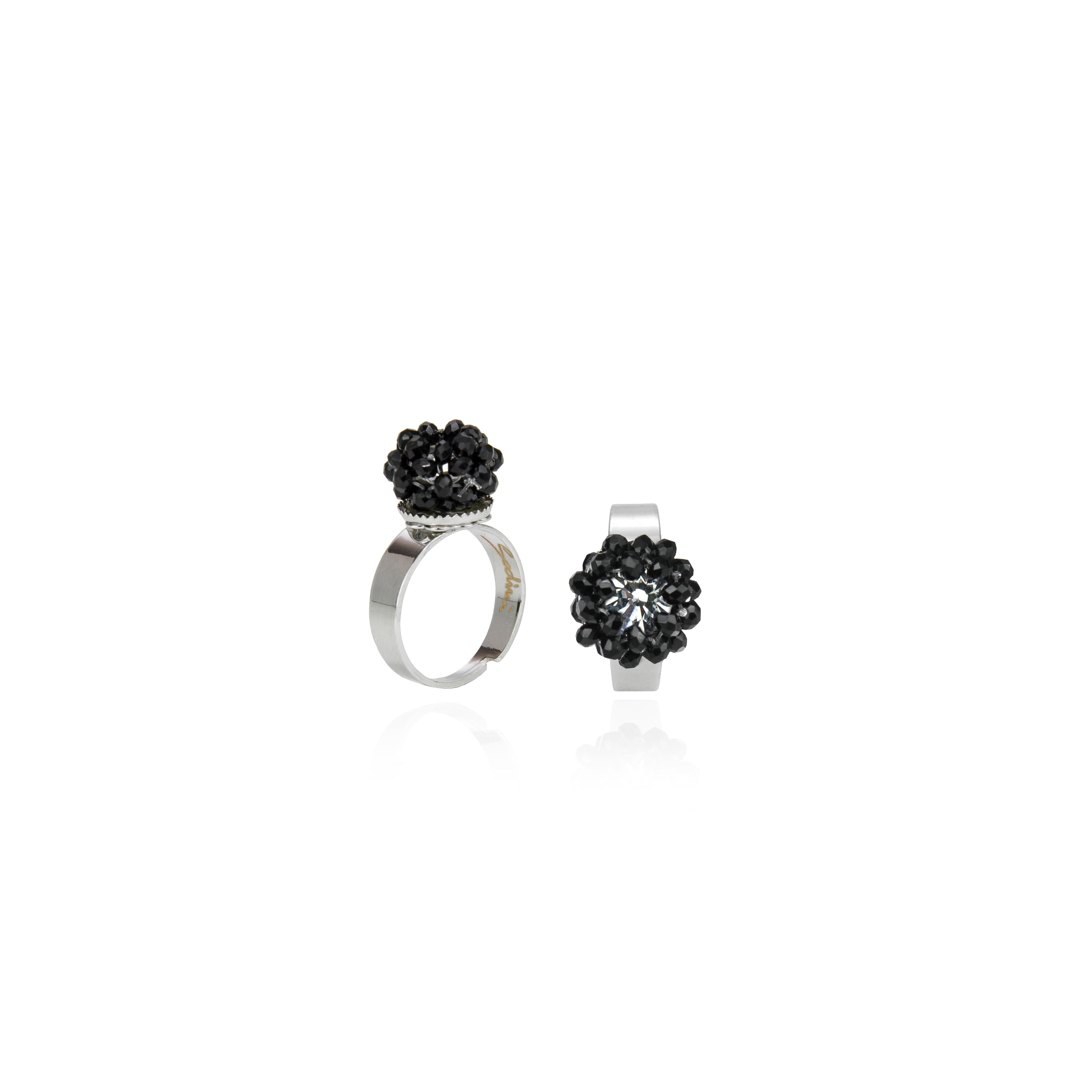 Anello con cristalli Nirvana - Nero - Sodini Bijoux