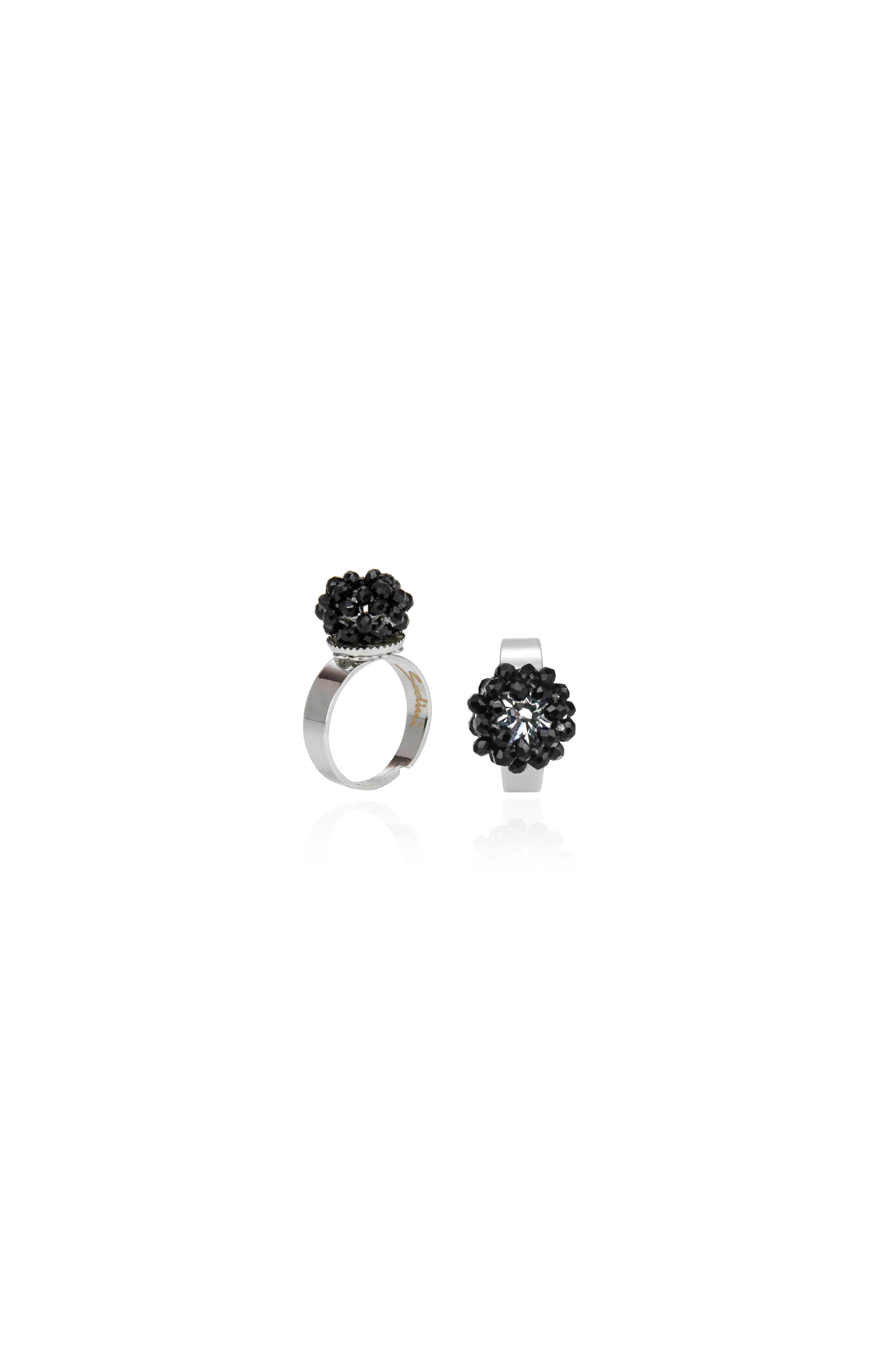 Anello con cristalli Nirvana - Nero - Sodini Bijoux