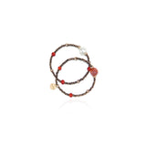 Coppia di bracciali elastici Nirvana - Marrone - Sodini Bijoux