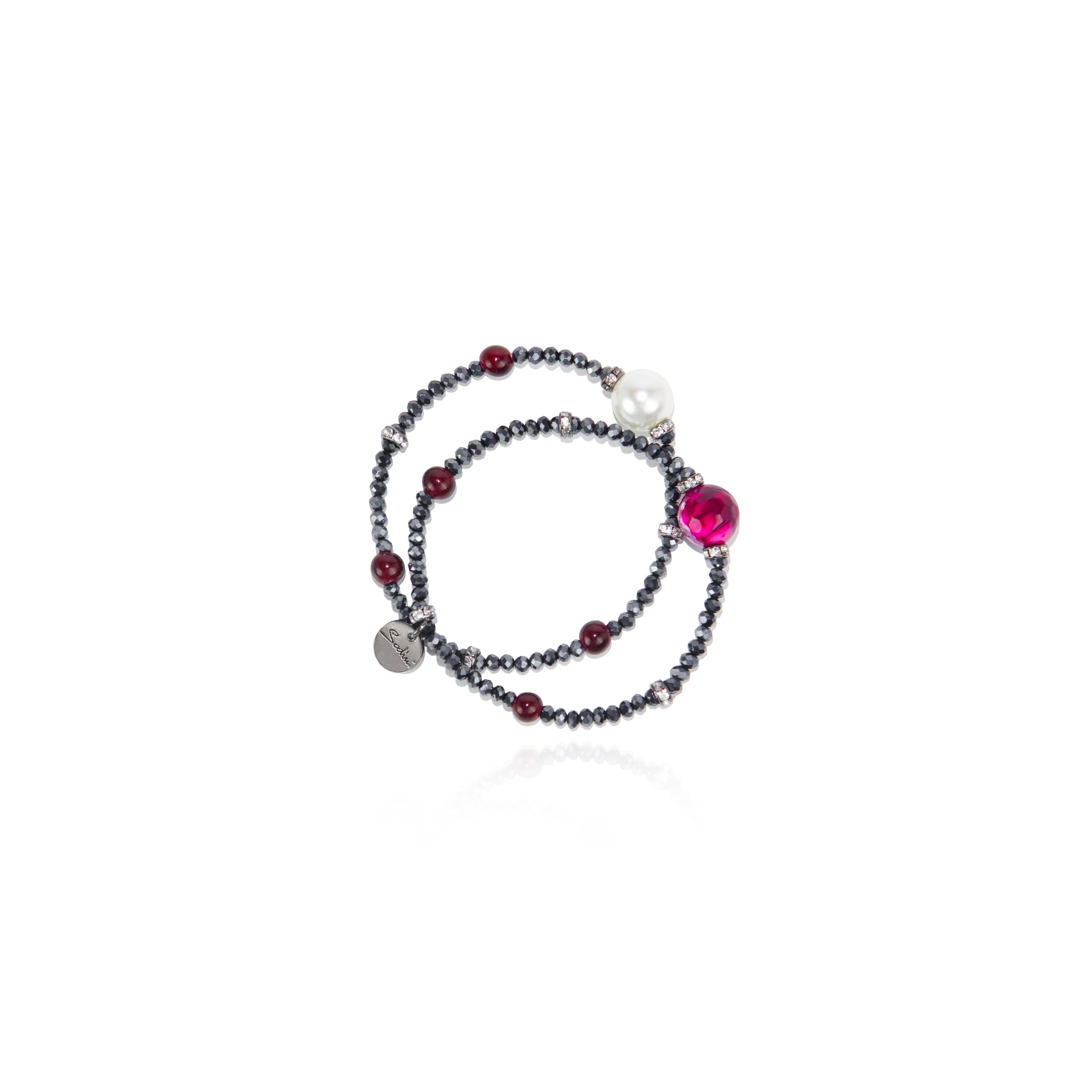 Coppia di bracciali elastici Nirvana - Fucsia - Sodini Bijoux