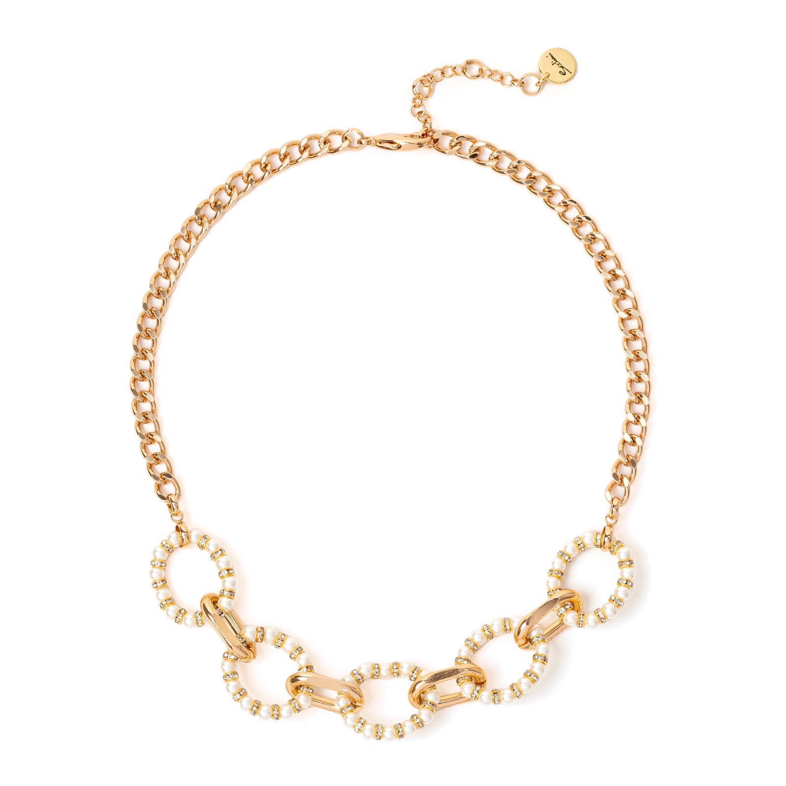 Girocollo groumette e cerchi incatenati Drusilla - Bianco - Sodini Bijoux