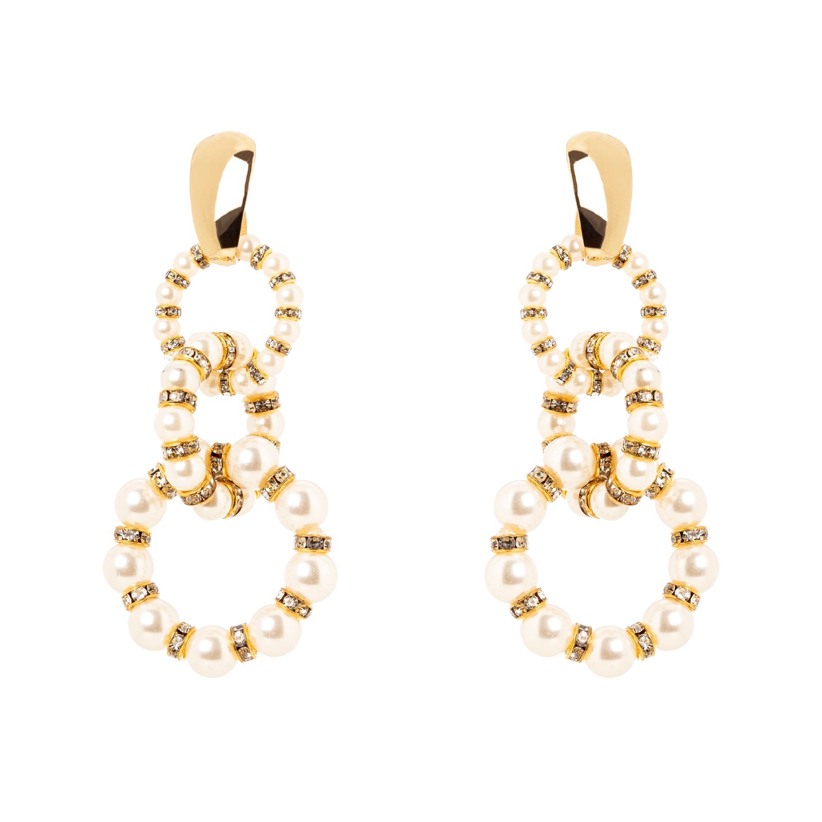 Orecchini a cerchi concatenati Drusilla - Bianco - Sodini Bijoux