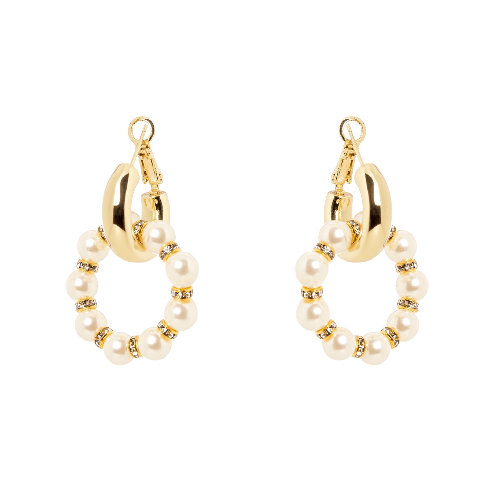 Orecchini a cerchio pendente Drusilla - Bianco - Sodini Bijoux