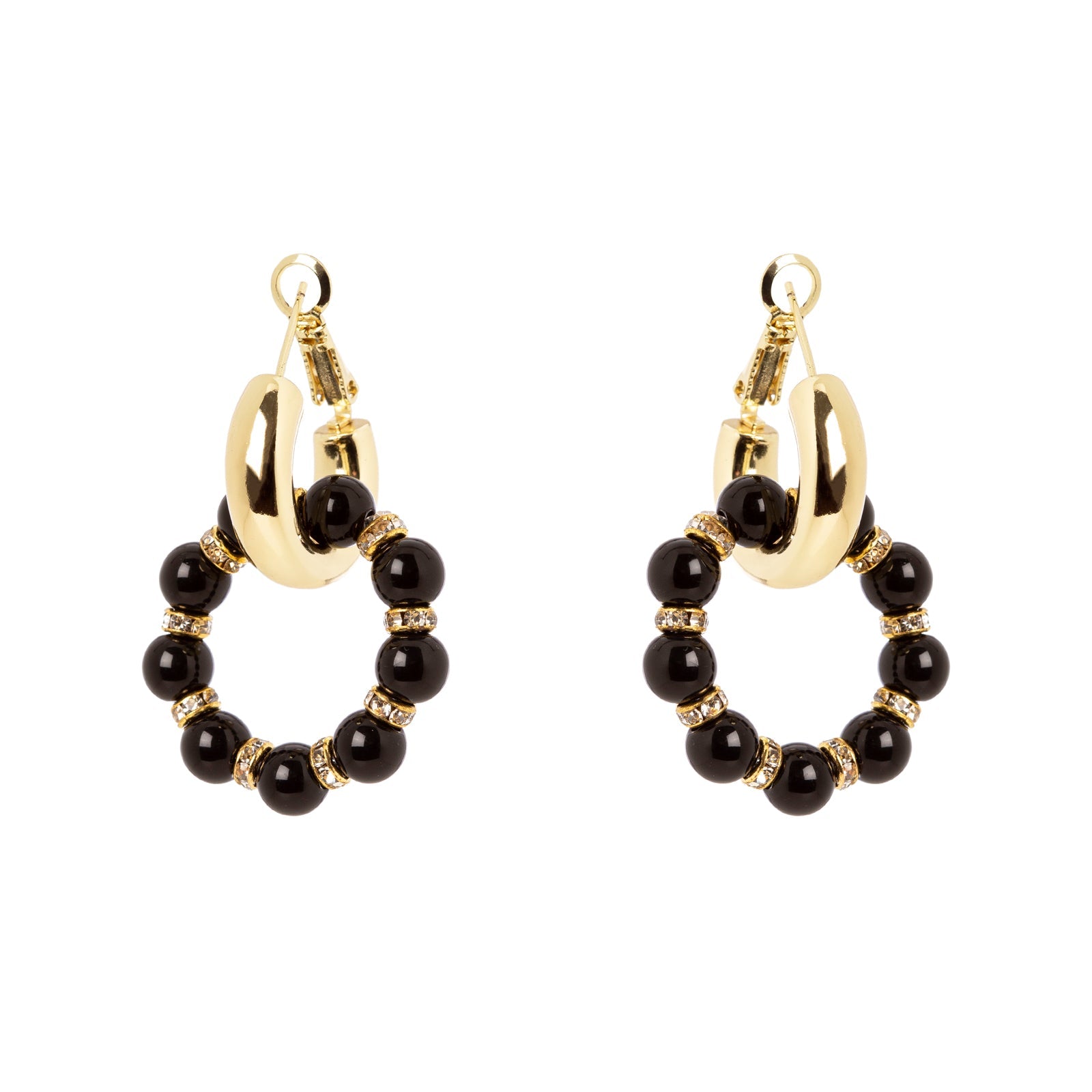 Orecchini a cerchio pendente Drusilla - Nero - Sodini Bijoux
