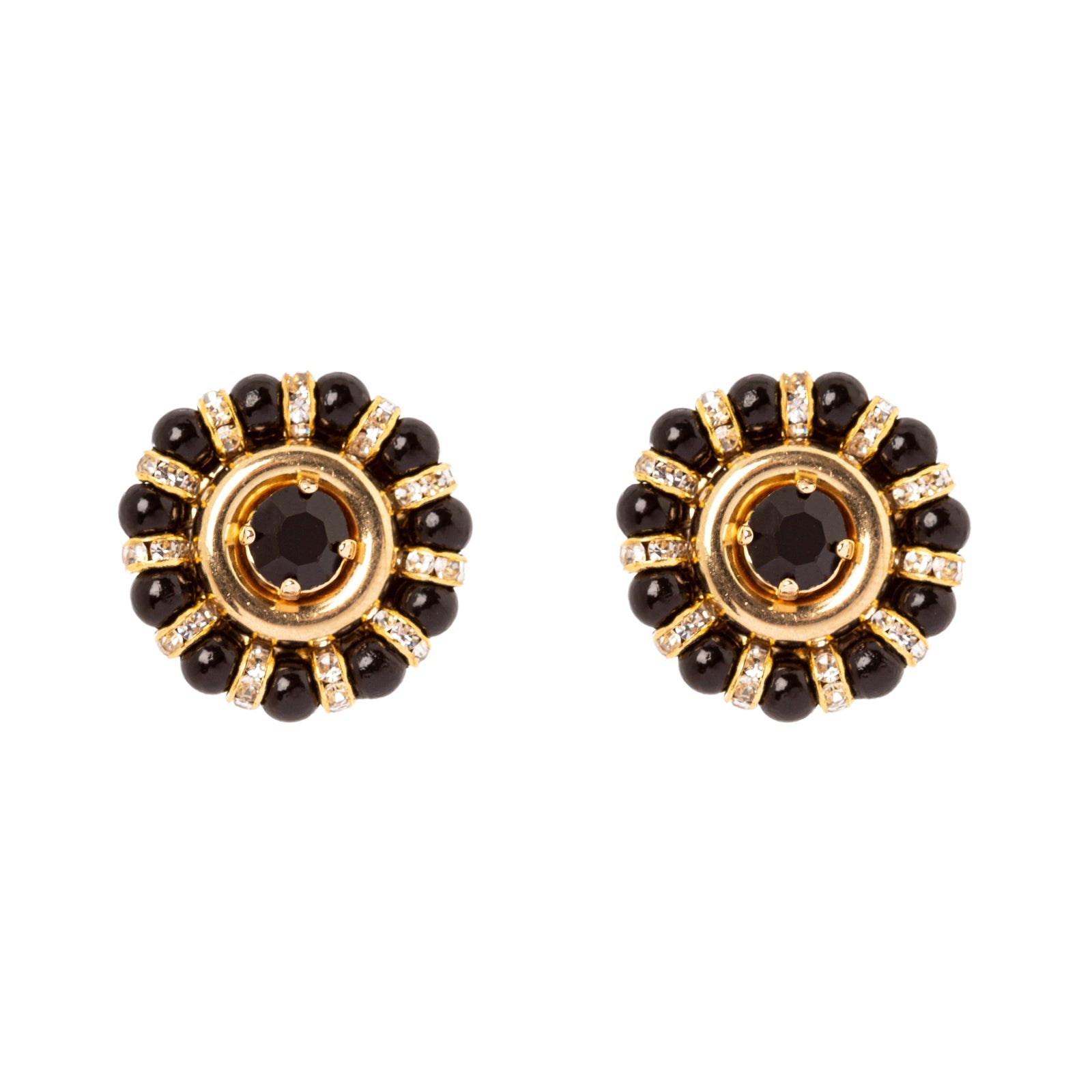 Orecchini piccolo fiore Drusilla - Nero - Sodini Bijoux