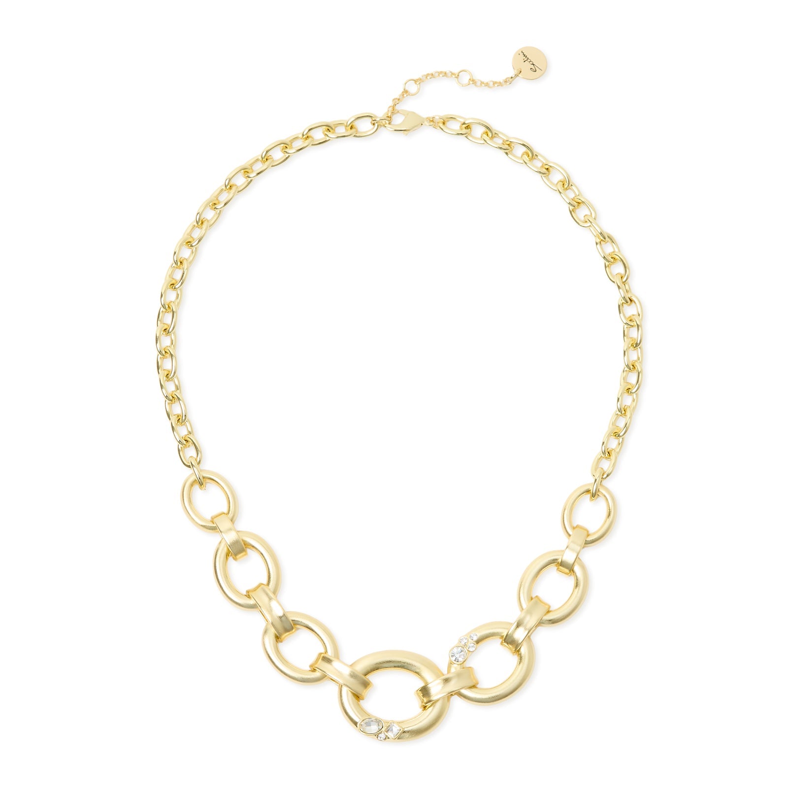 Collana corta rolò grandi maglie cristalli Emilia - Bianco - Sodini Bijoux