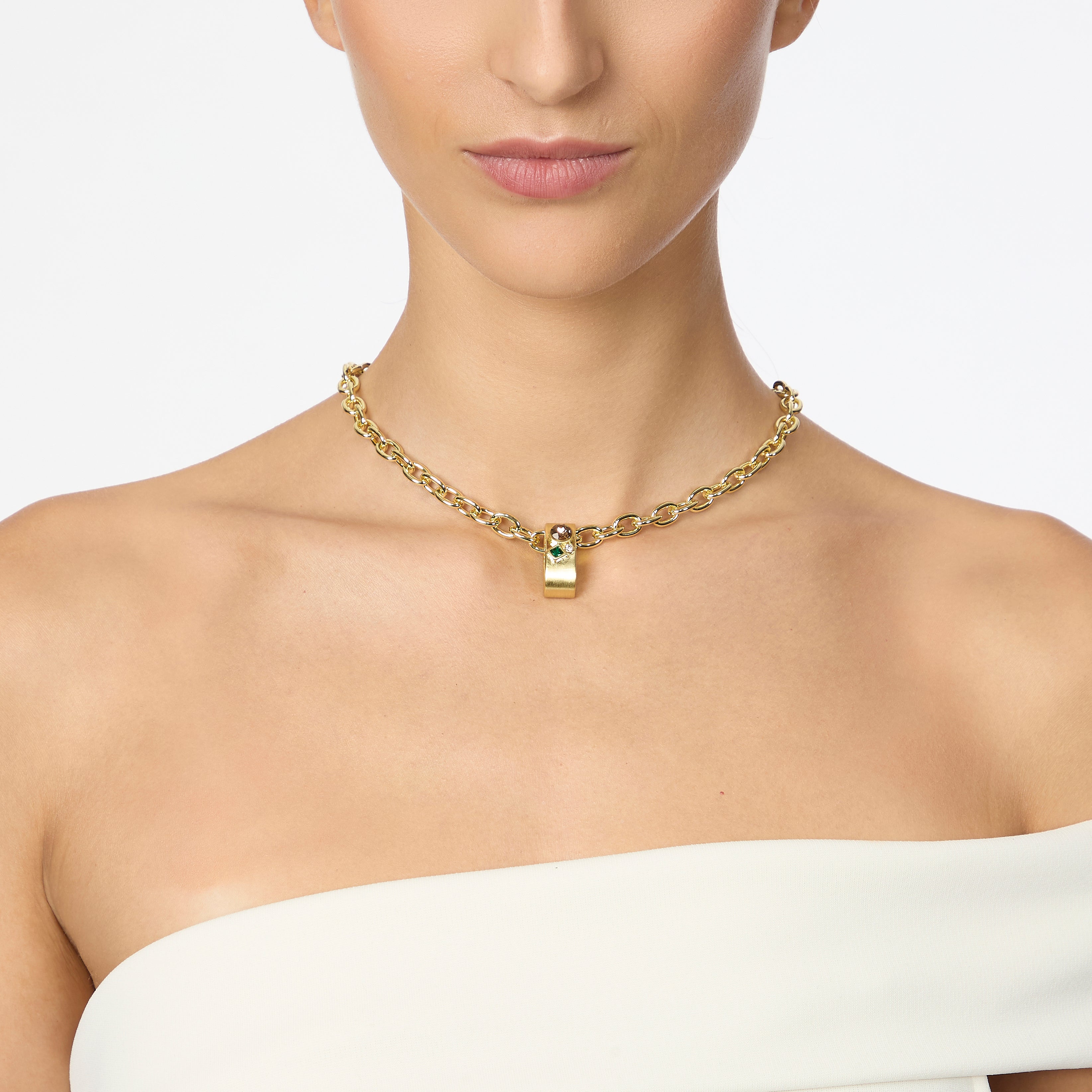 Catena con pendente e cristalli Emilia - Multicolor - Sodini Bijoux