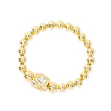 Bracciale elastico sfere e cilindretto Emilia - Bianco - Sodini Bijoux