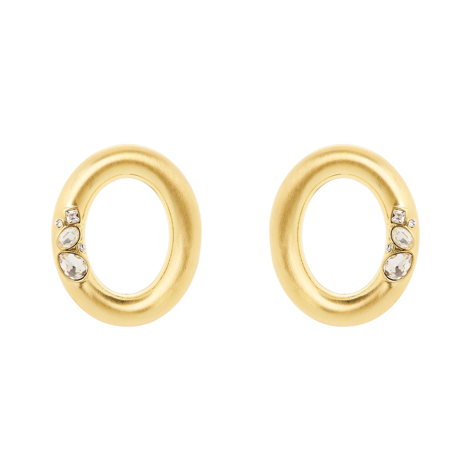 Orecchini grande anello ovale Emilia - Bianco - Sodini Bijoux