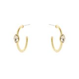 Orecchini cerchietto cristallo ovale Emilia - Bianco - Sodini Bijoux