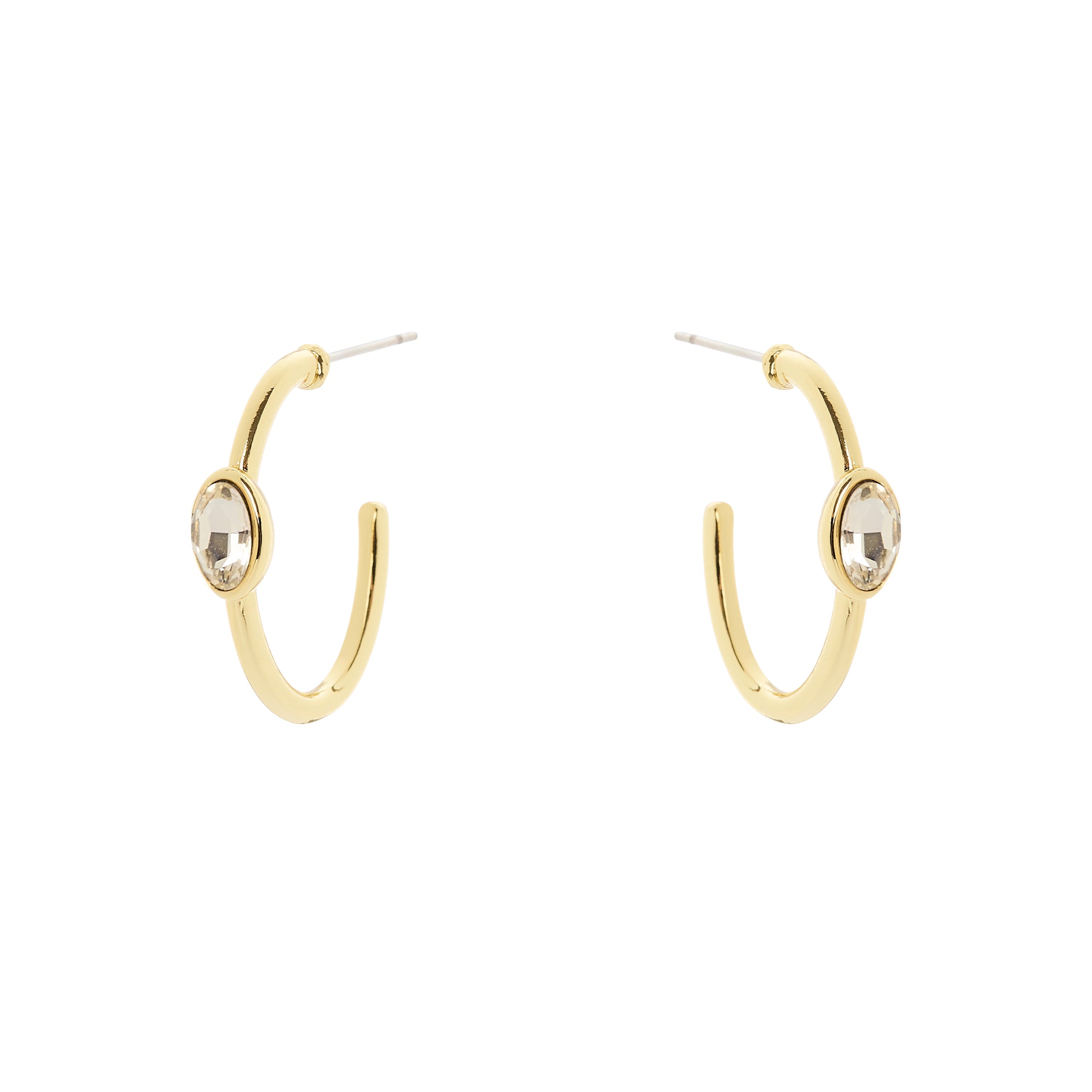 Orecchini cerchietto cristallo ovale Emilia - Bianco - Sodini Bijoux