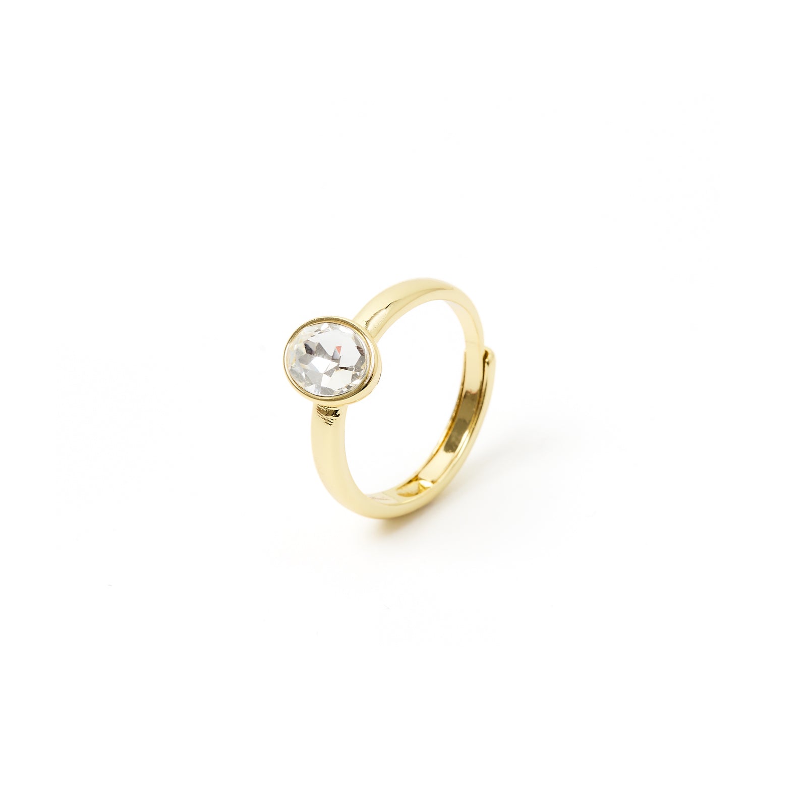 Anello cristallo ovale Emilia - Bianco - Sodini Bijoux