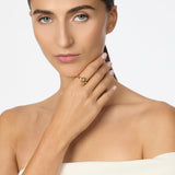 Anello cristallo ovale Emilia - Champagne - Sodini Bijoux