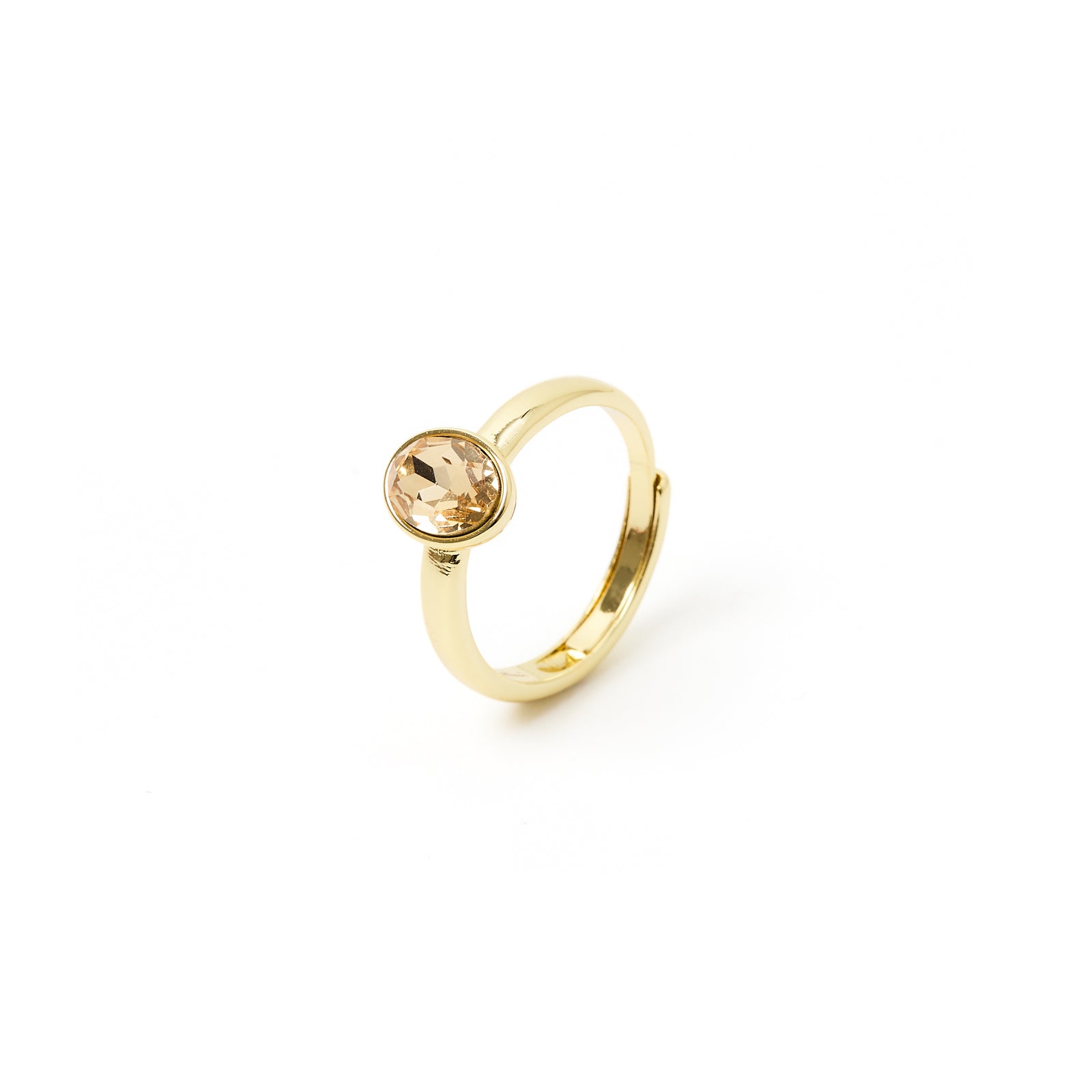 Anello cristallo ovale Emilia - Champagne - Sodini Bijoux