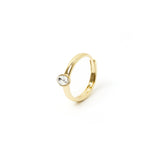 Anello piccolo cristallo ovale Emilia - Bianco - Sodini Bijoux