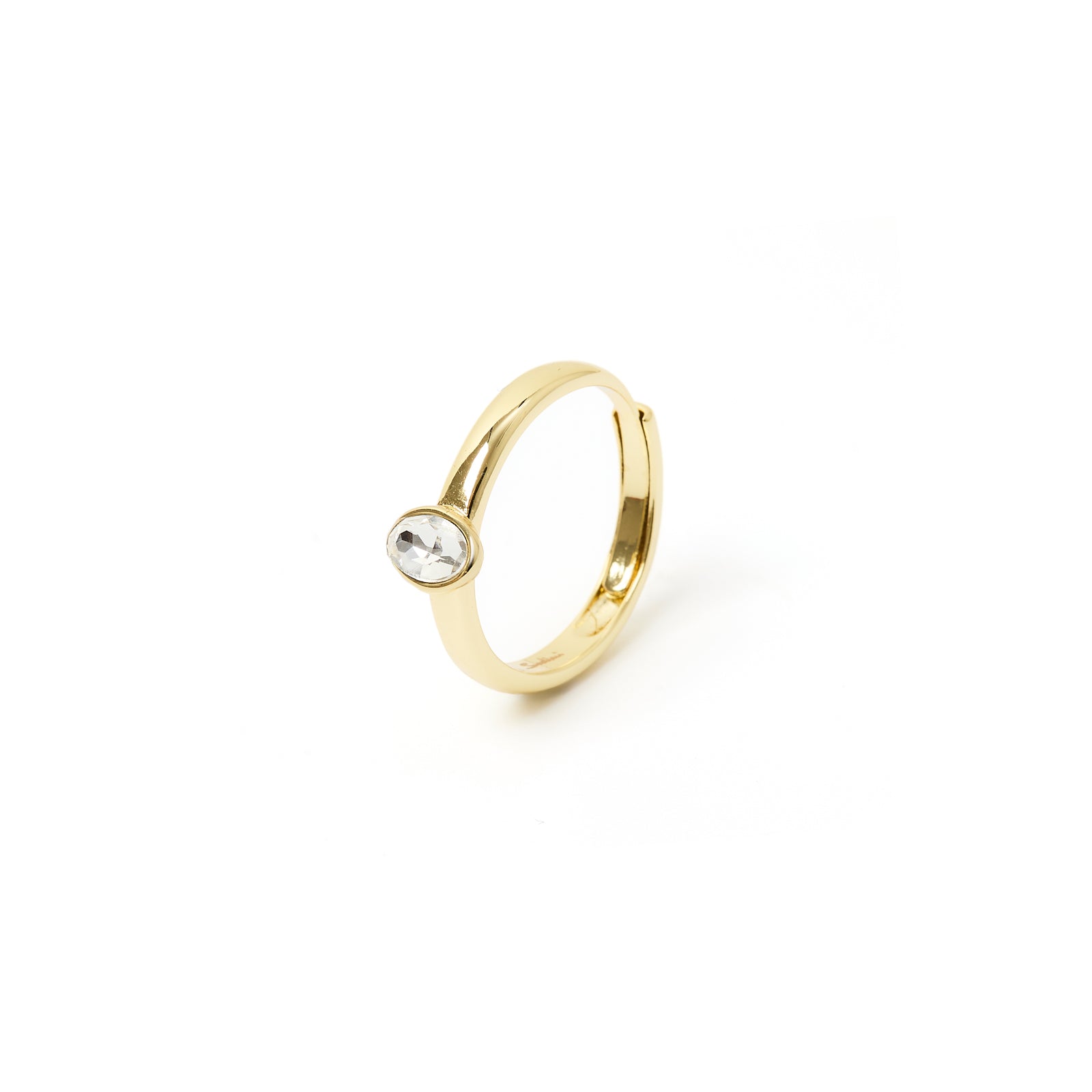 Anello piccolo cristallo ovale Emilia - Bianco - Sodini Bijoux