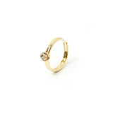 Anello piccolo cristallo ovale Emilia - Champagne - Sodini Bijoux