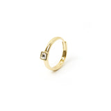 Anello punto luce quadrato Emilia - Bianco - Sodini Bijoux