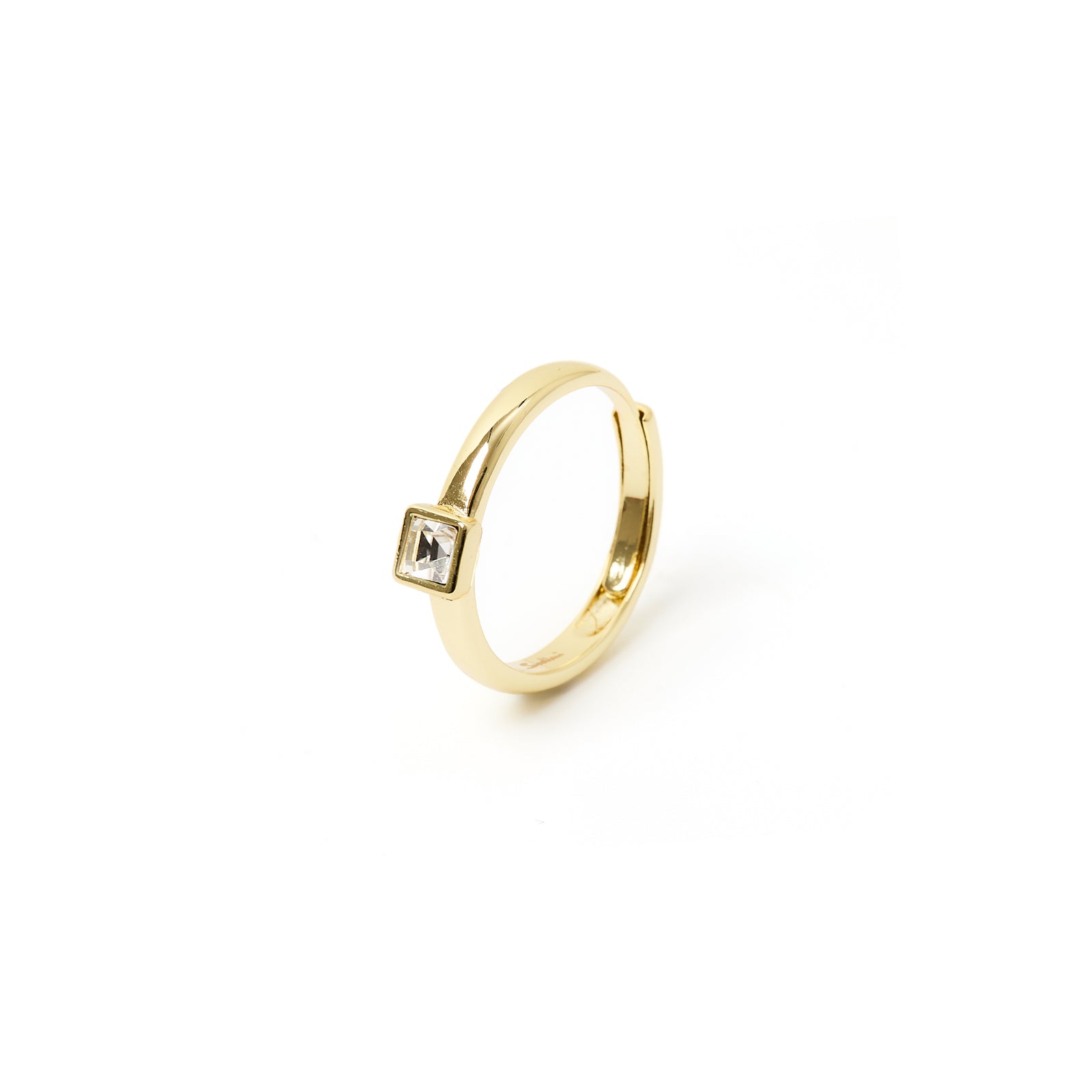 Anello punto luce quadrato Emilia - Bianco - Sodini Bijoux