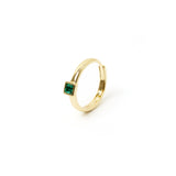 Anello punto luce quadrato Emilia - Verde - Sodini Bijoux