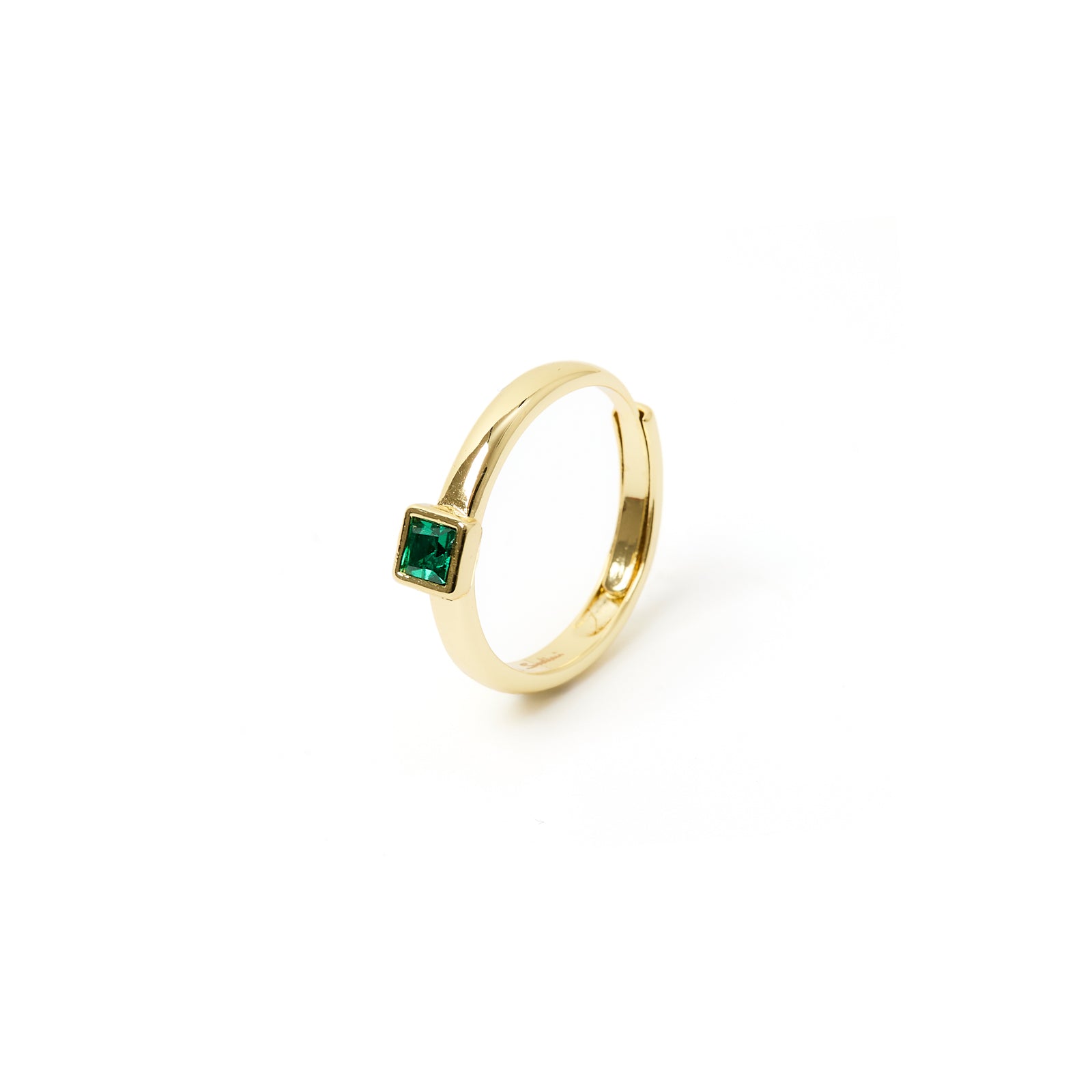 Anello punto luce quadrato Emilia - Verde - Sodini Bijoux