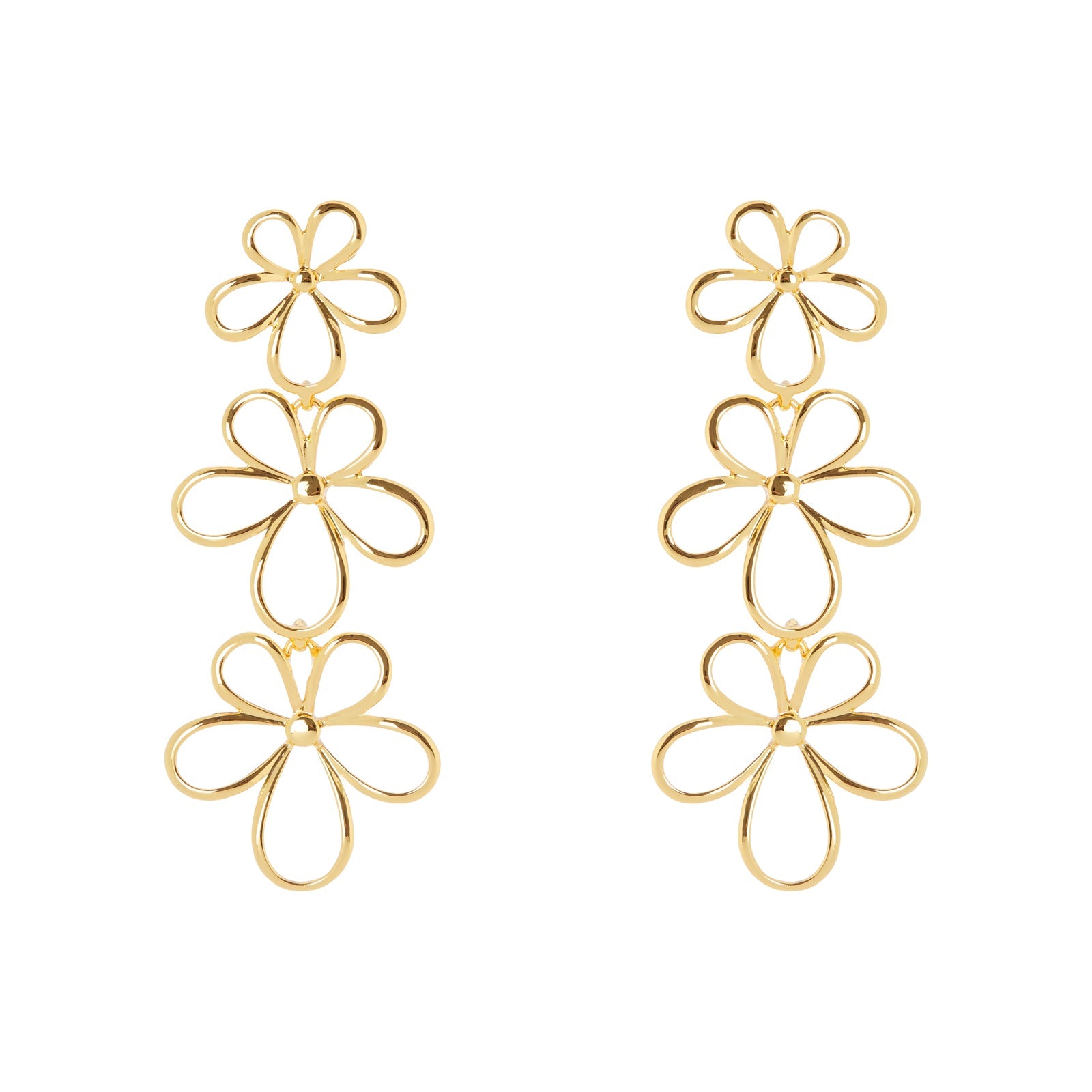 Orecchini a tre fiorellini Daisy - Oro - Sodini Bijoux