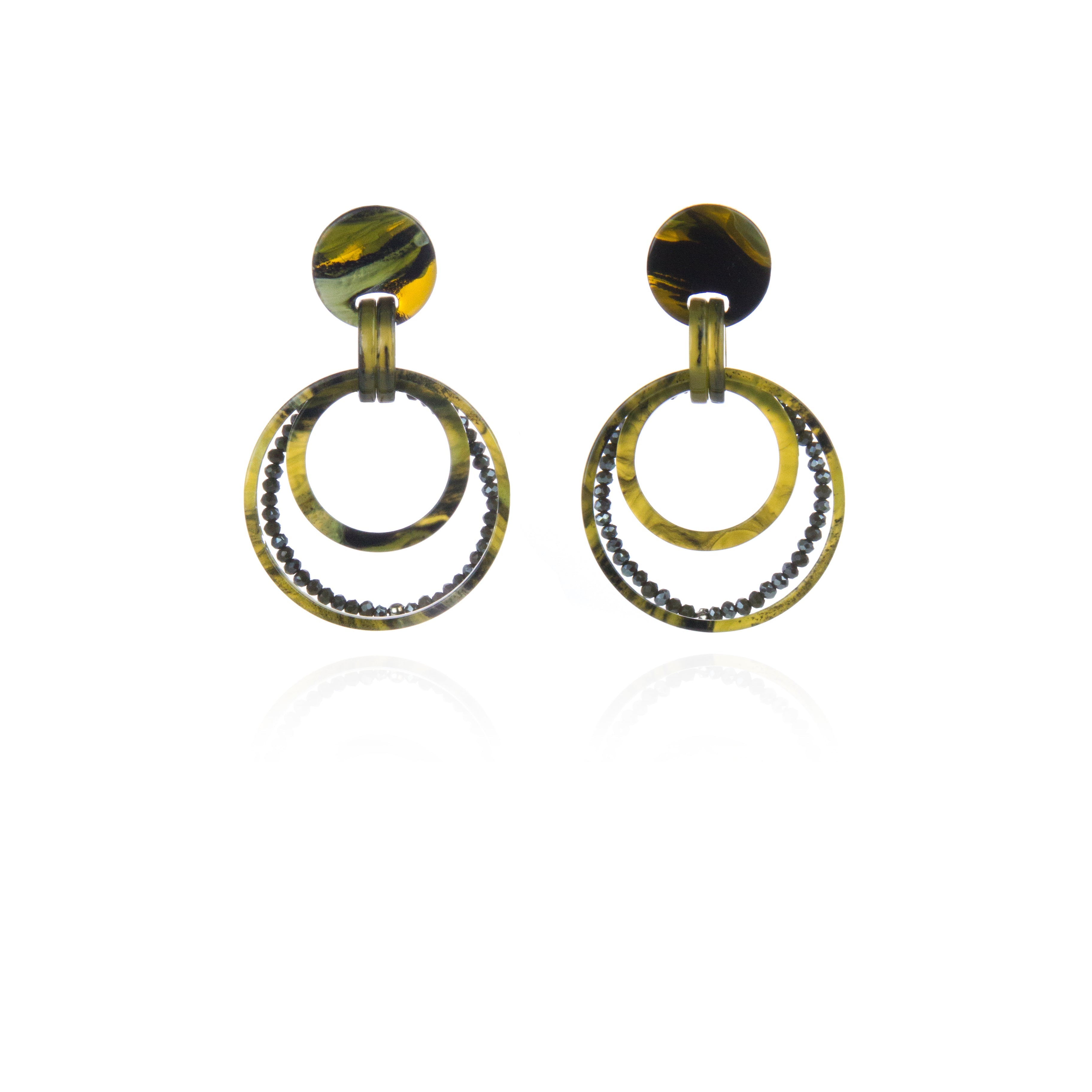 Orecchini con pendenti a cerchio Heart Wind & Fire - Verde chiaro - Sodini Bijoux