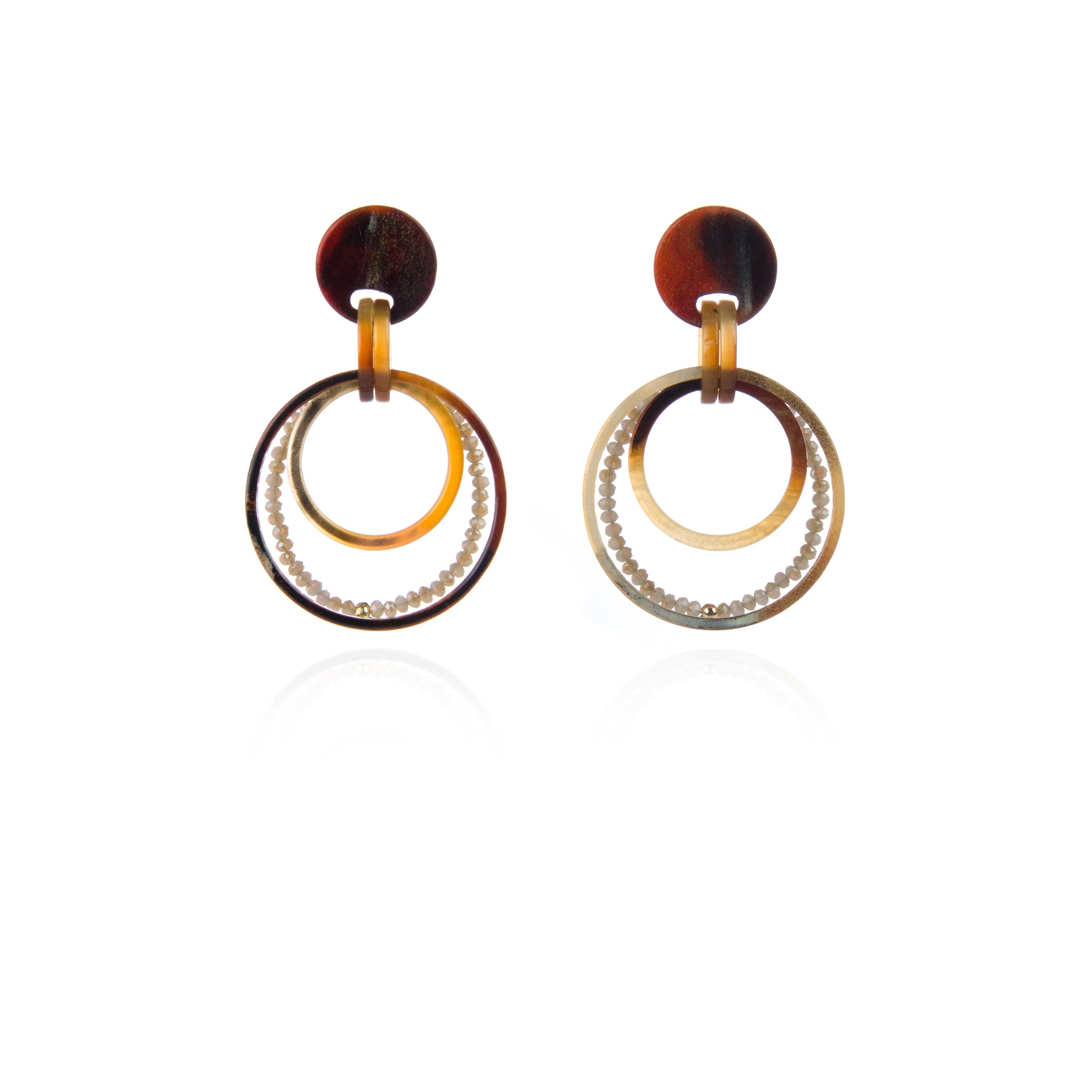 Orecchini con pendenti a cerchio Heart Wind & Fire - Marrone - Sodini Bijoux