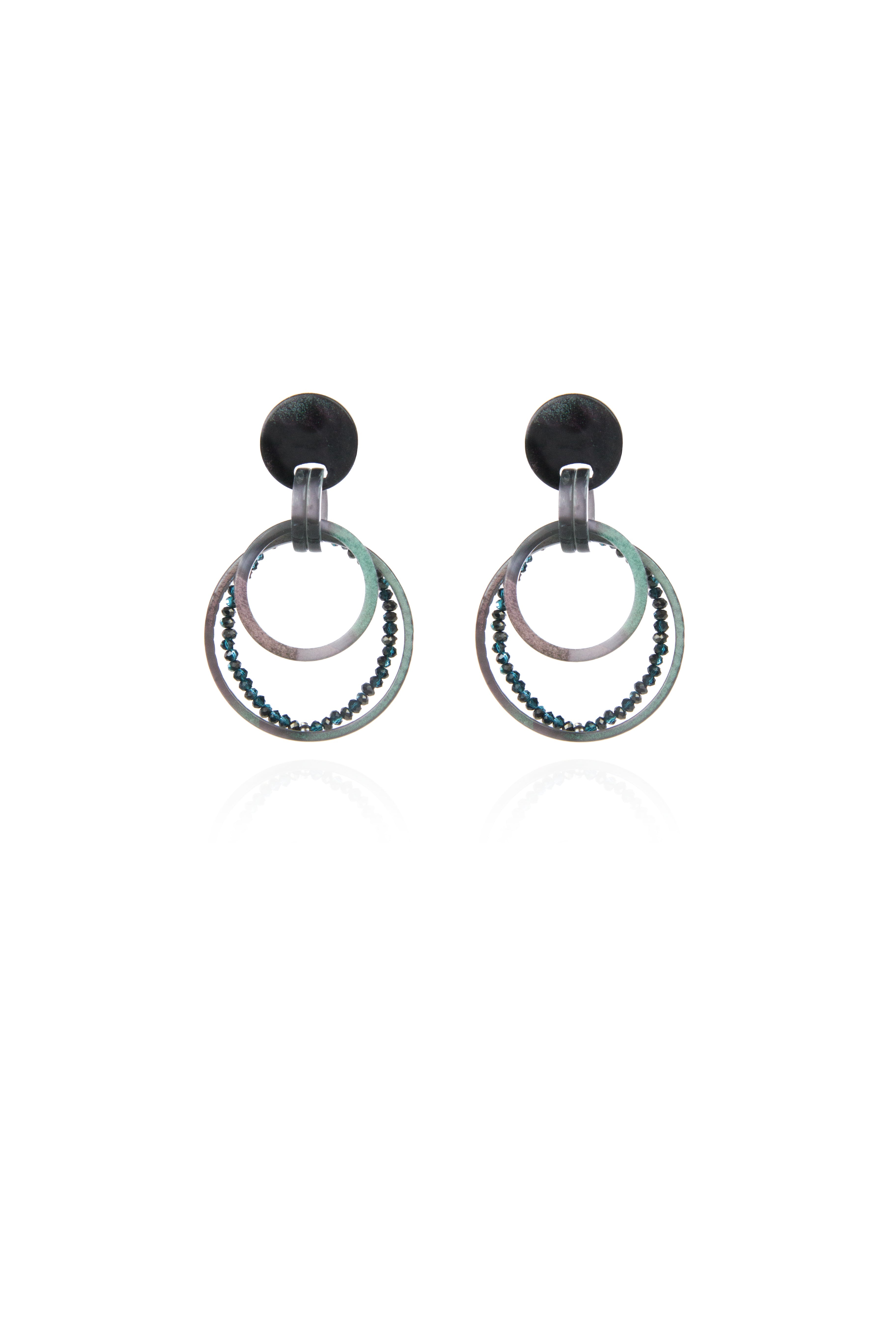 Orecchini con pendenti a cerchio Heart Wind & Fire - Verde - Sodini Bijoux