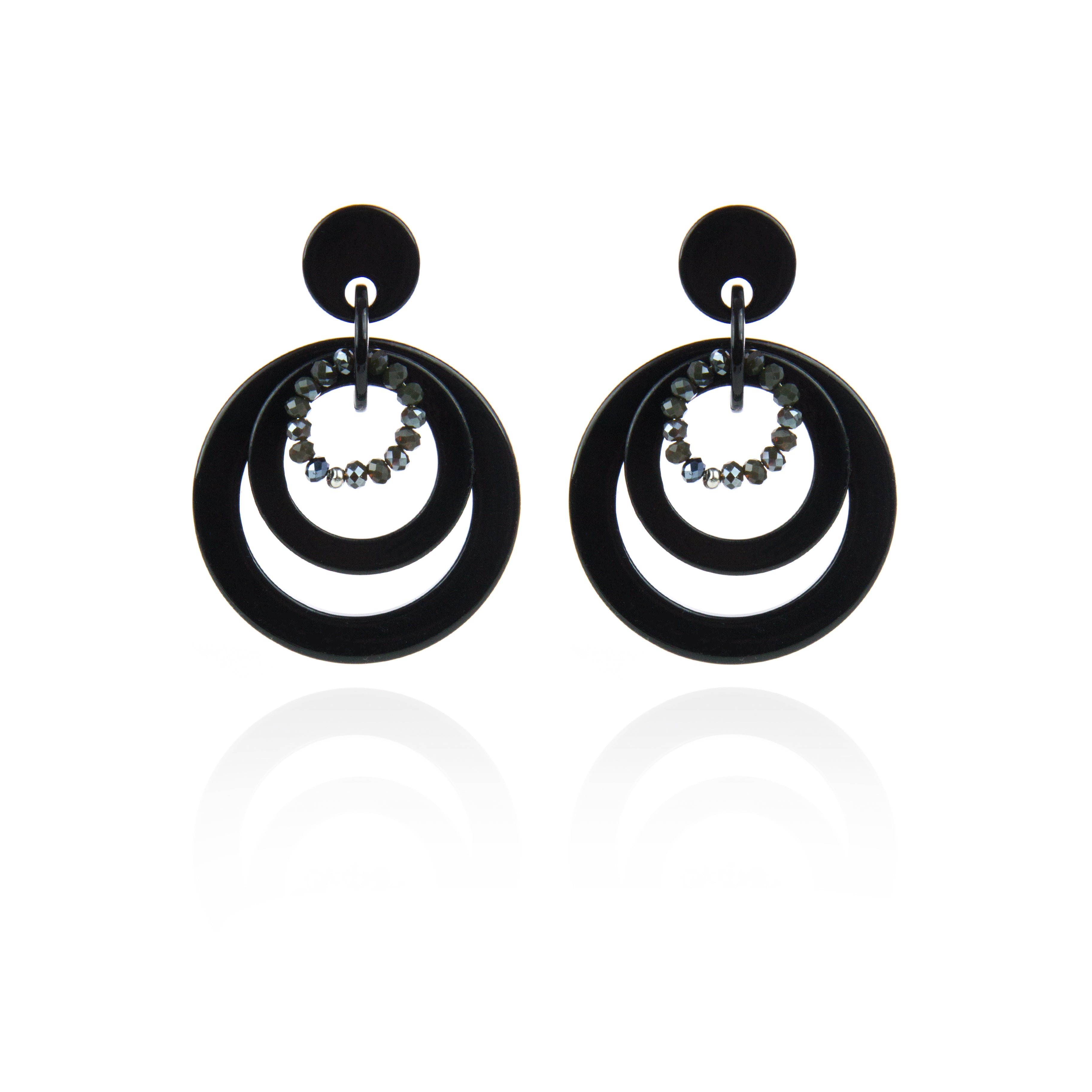 Orecchini con maxi cerchi Heart Wind &  Fire - Nero - Sodini Bijoux