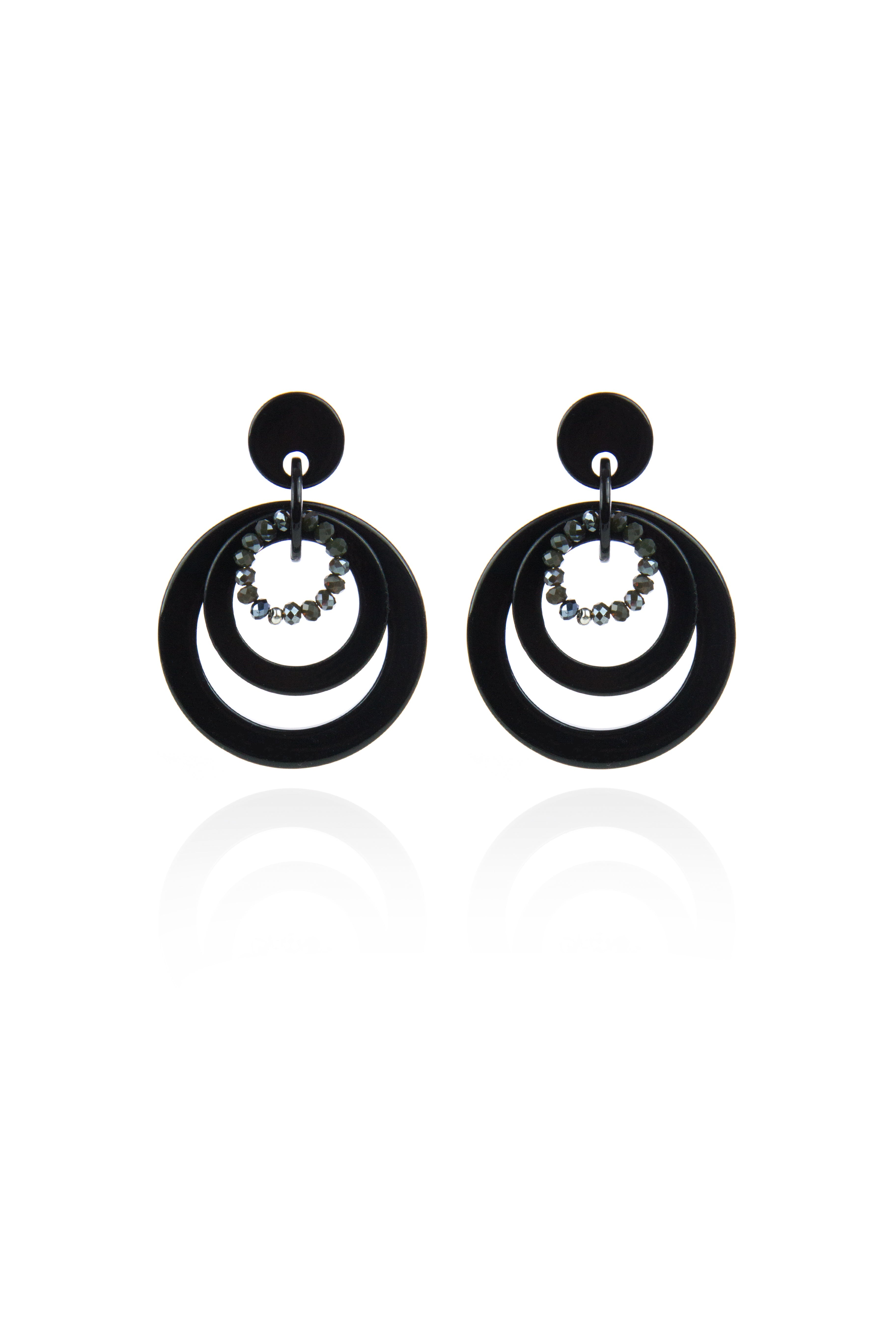 Orecchini con maxi cerchi Heart Wind &  Fire - Nero - Sodini Bijoux