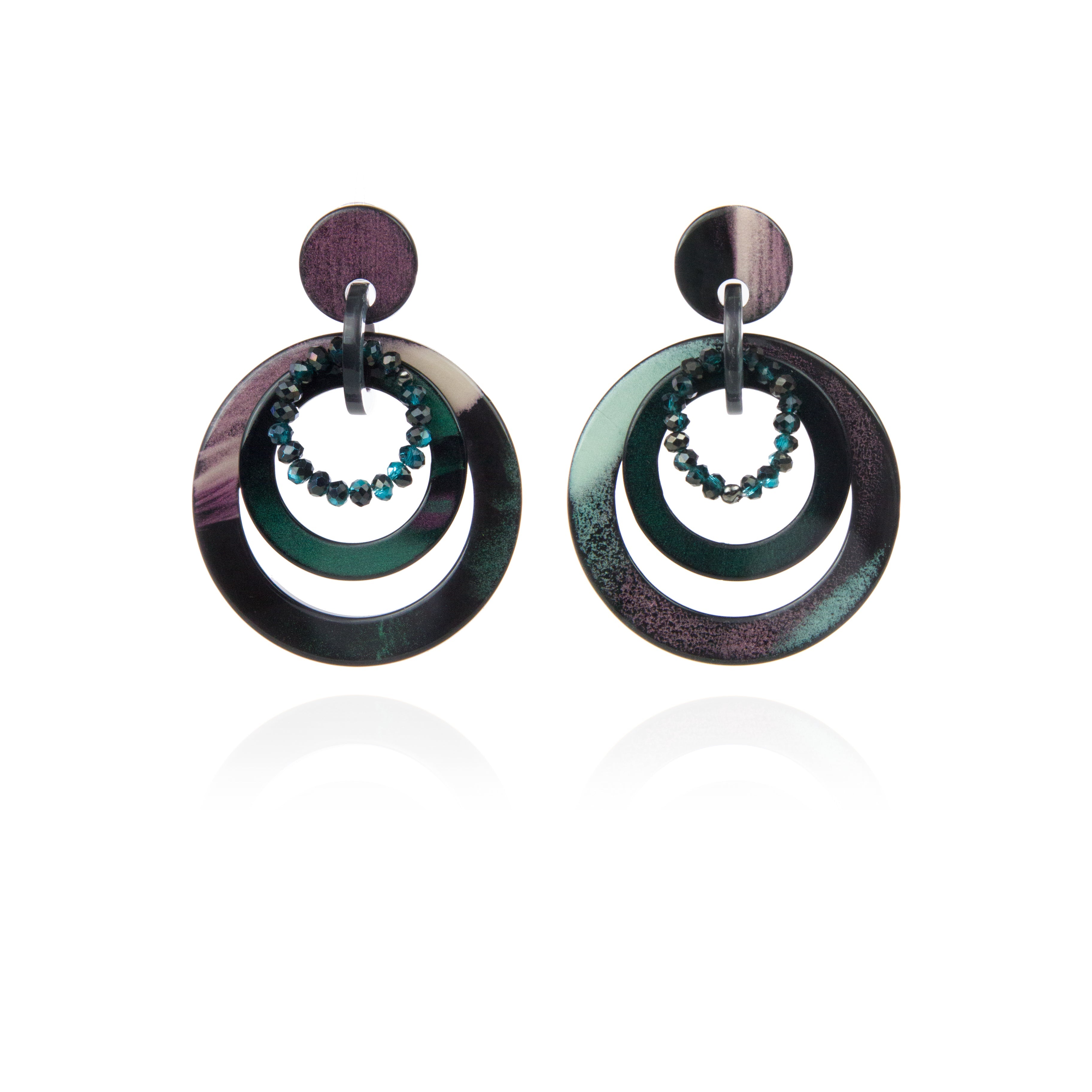 Orecchini con maxi cerchi Heart Wind &  Fire - Verde - Sodini Bijoux