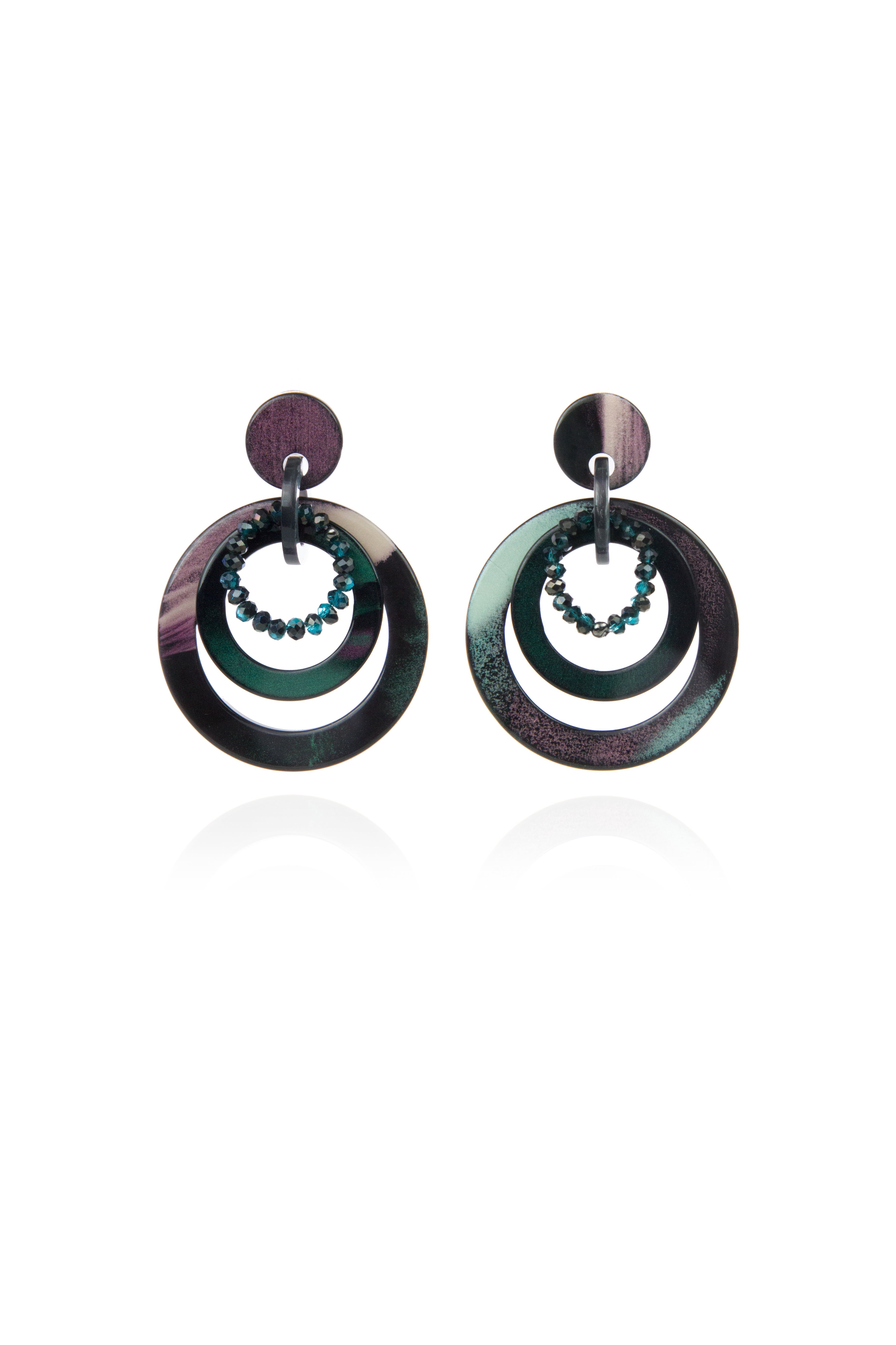 Orecchini con maxi cerchi Heart Wind &  Fire - Verde - Sodini Bijoux