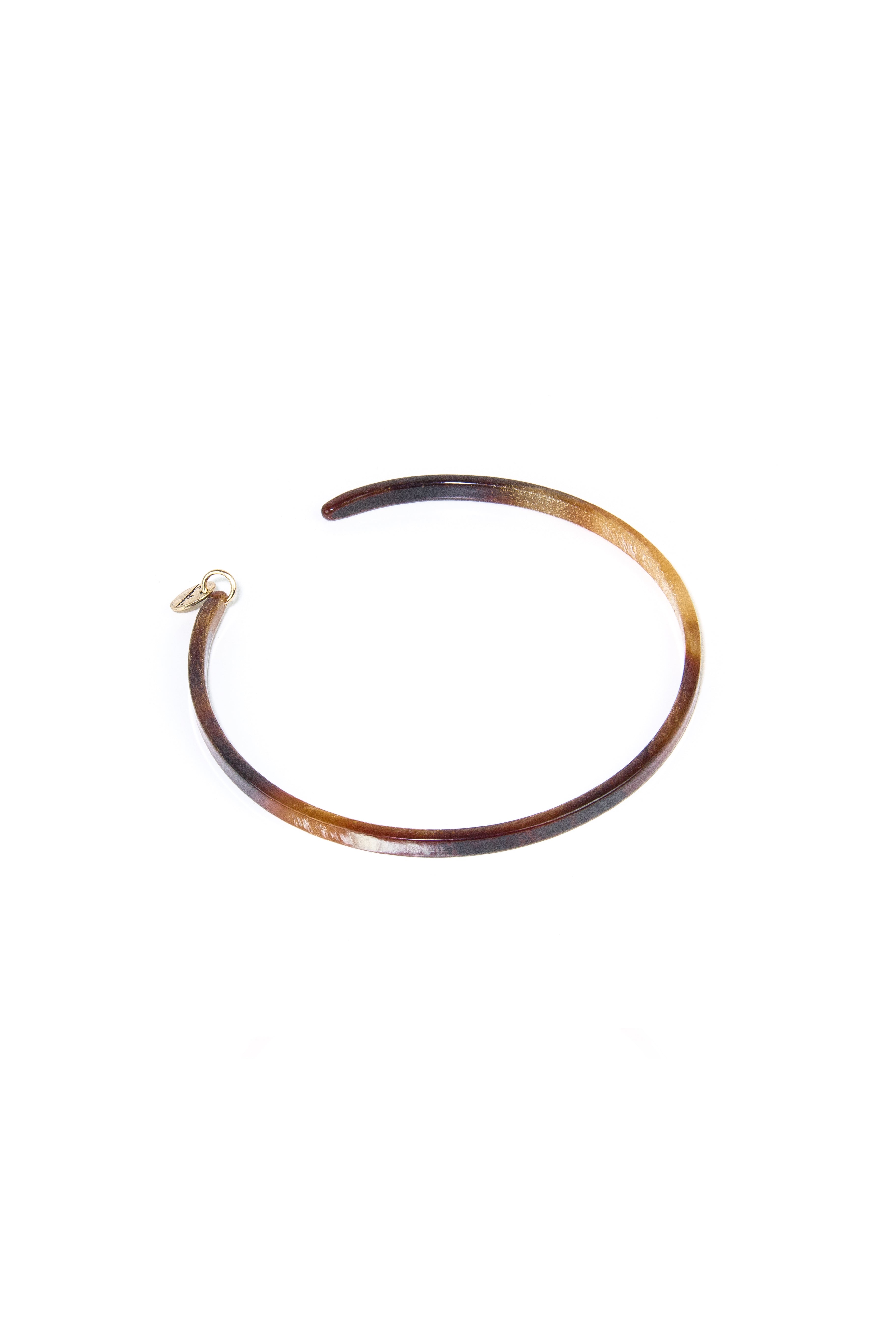 Piccolo chocker rigido in resina Heart Wind & Fire - Marrone - Sodini Bijoux