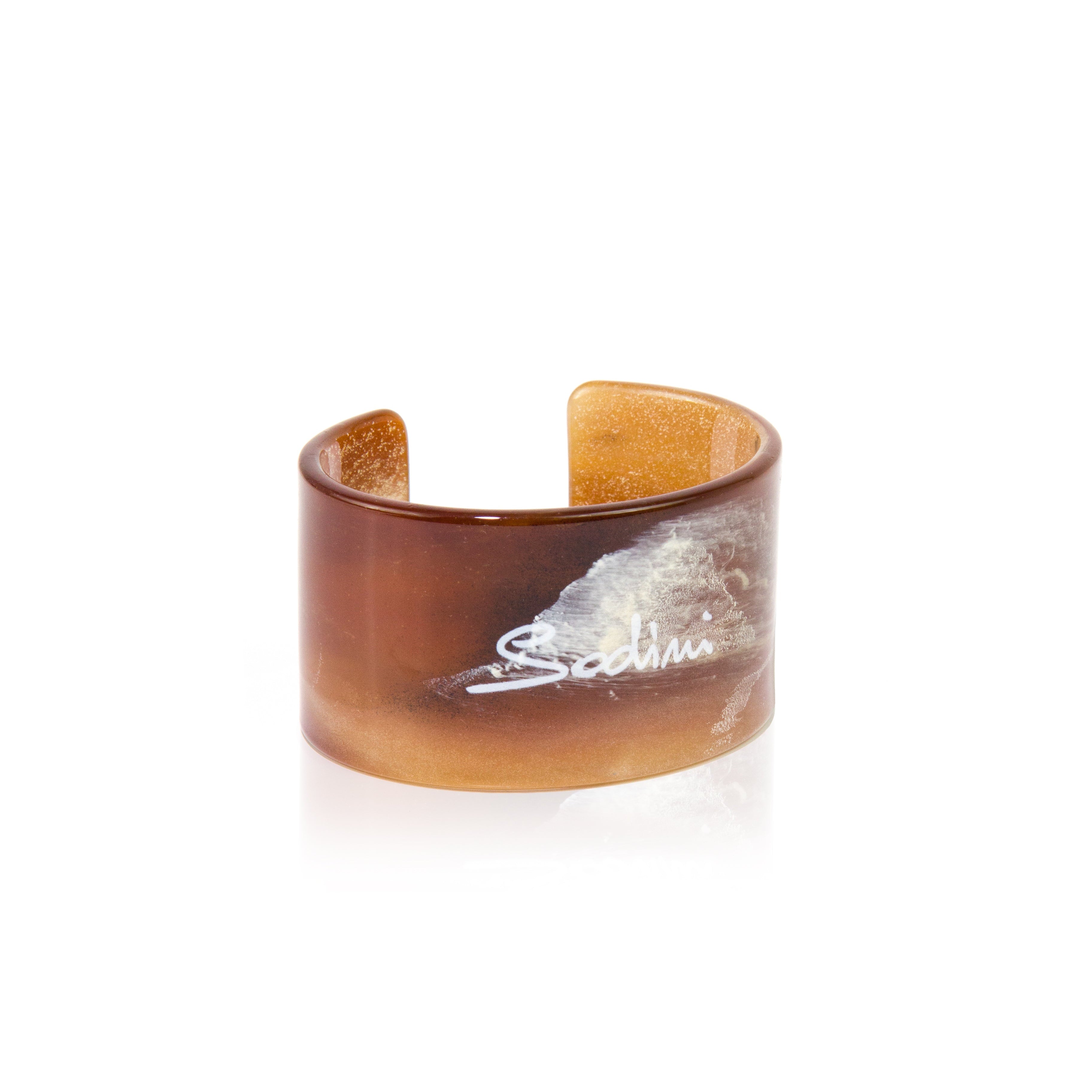 Bracciale rigido in resina Heart Wind & Fire - Marrone - Sodini Bijoux