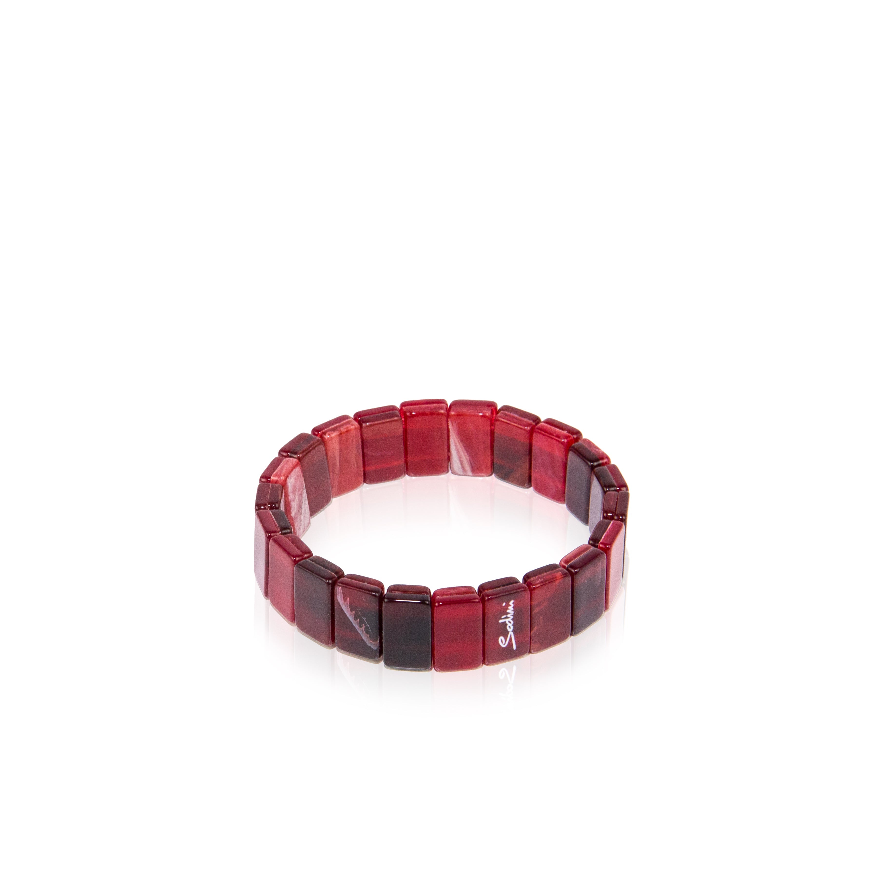 Piccolo bracciale elastico in resina Heart Wind & Fire - Rosso - Sodini Bijoux