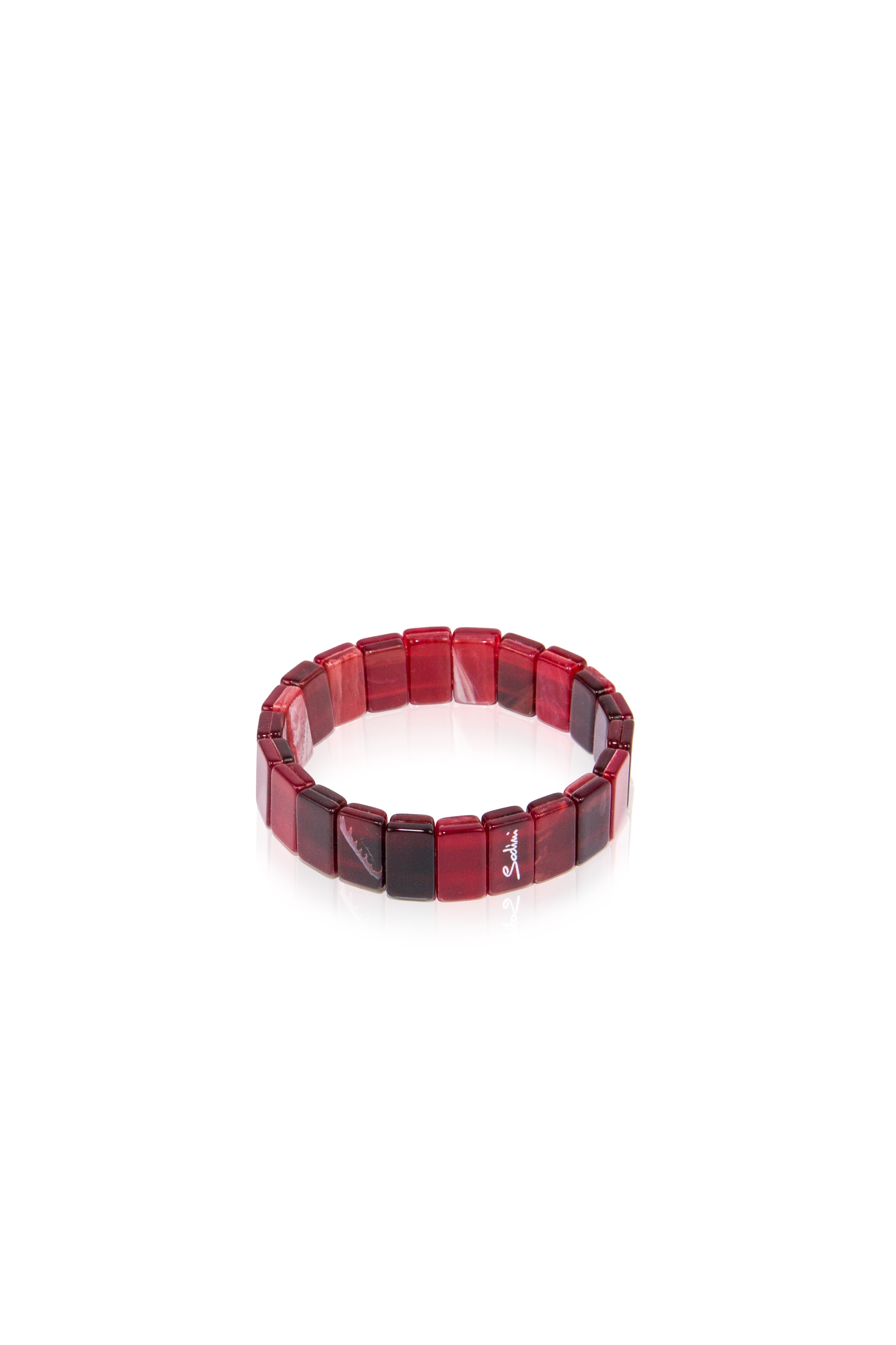 Piccolo bracciale elastico in resina Heart Wind & Fire - Rosso - Sodini Bijoux
