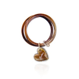 Bangle con charm a cuore Heart Wind & Fire - Marrone - Sodini Bijoux
