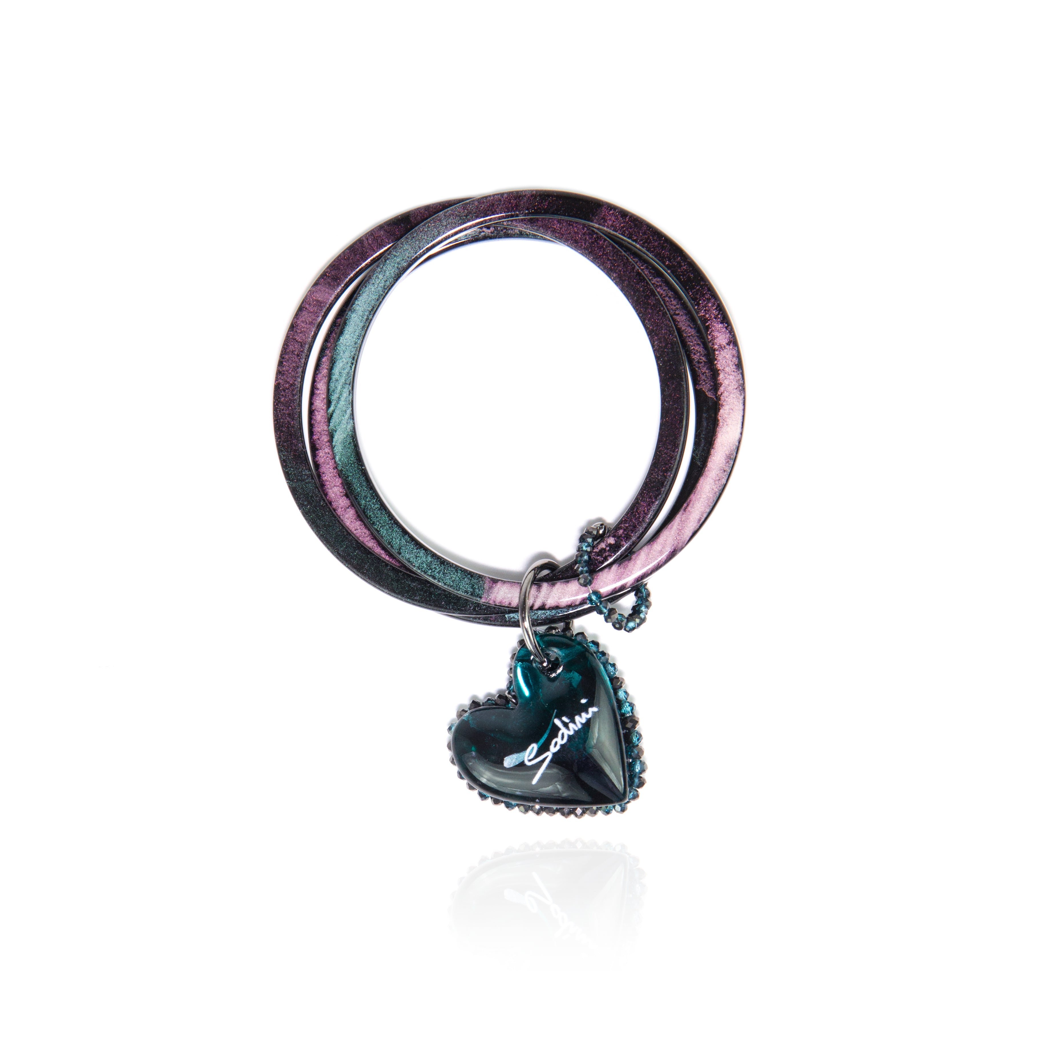 Bangle con charm a cuore Heart Wind & Fire - Verde - Sodini Bijoux